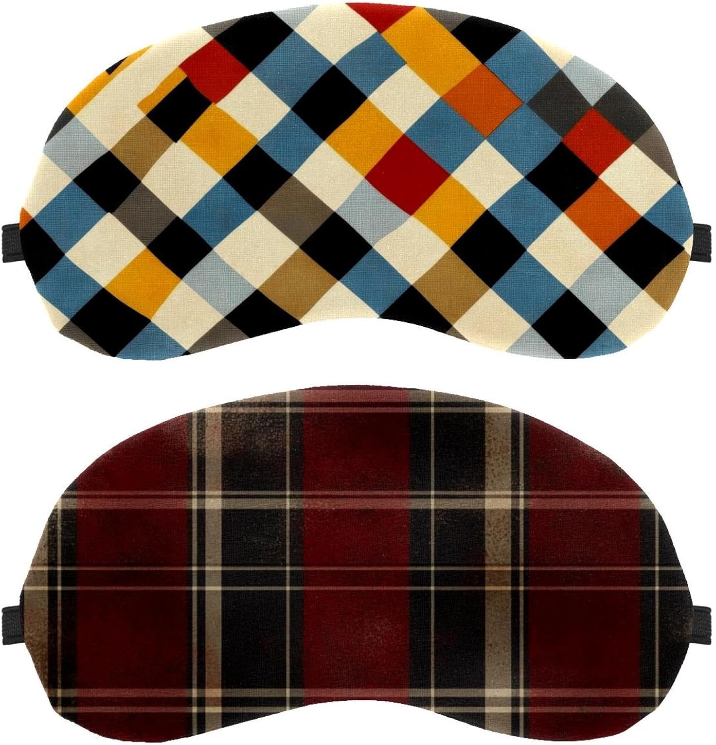5 maschere per gli occhi con motivo classico a griglia per dormire, per dormire, per dormire, copertura morbida per gli occhi per viaggi, pisolino, aereo, viaggi, blocco della luce