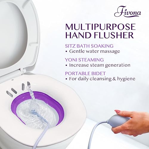 Miniatura 7 de Bañera de asiento para alivio de hemorroides, lavabo plegable para asiento de inodoro, ideal para cuidado posparto, remojo e higiene perineal,