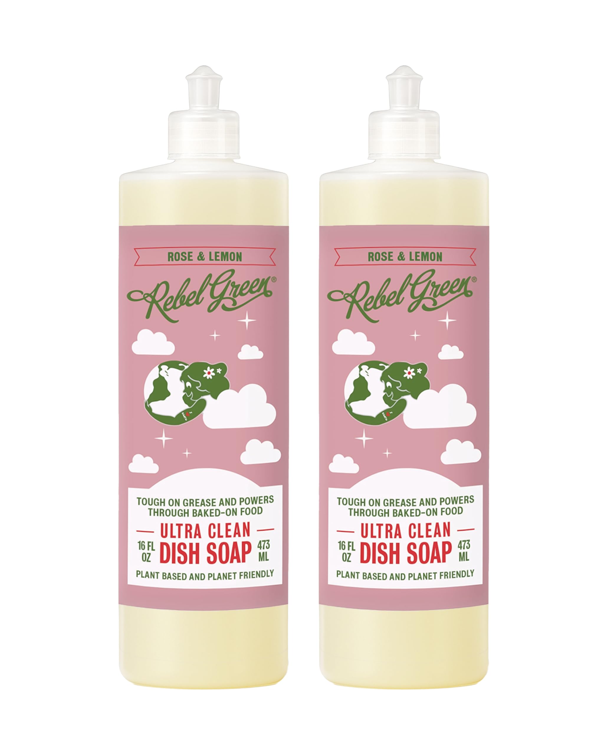 Rebel Green Super Deluxe Dish Soap - Natural Dishwashing Soap - Liquid Dish Detergent - Sustainable Dish Liquid