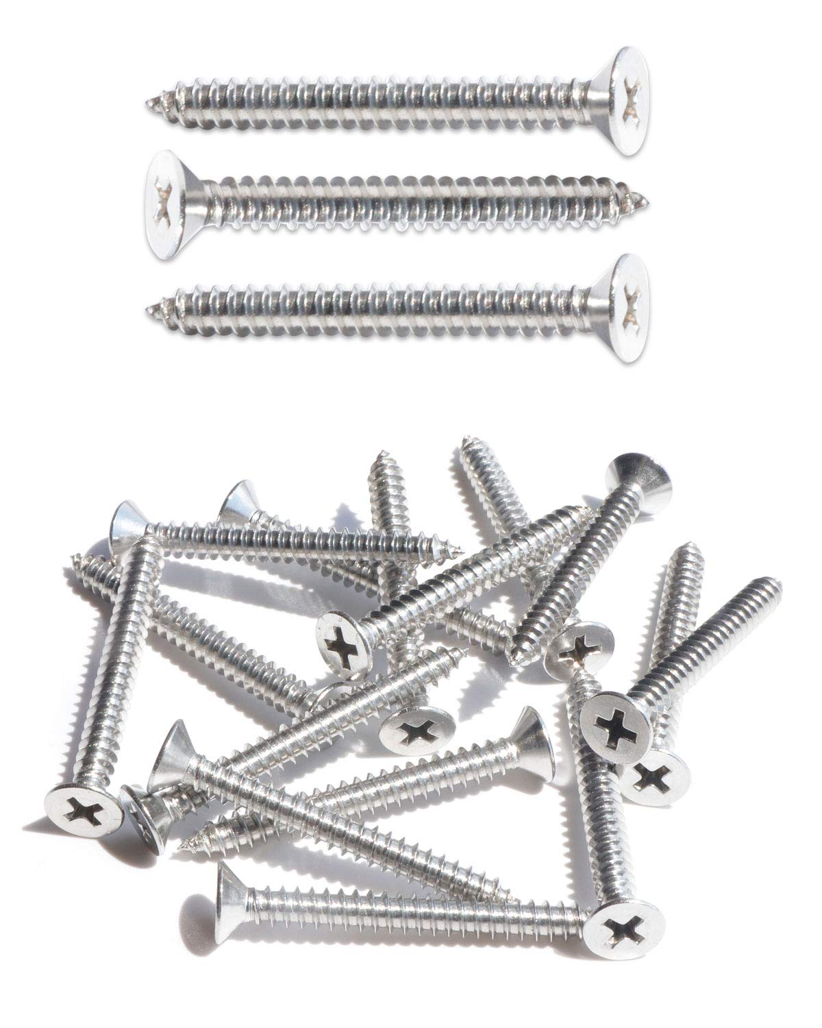 IMScrews 25pcs #14 x 1-3/4" (45mm) Stainless Flat Head Phillips Wood Screws 18-8 (304) Stainless Steel Countersunk Self Tapping Screws