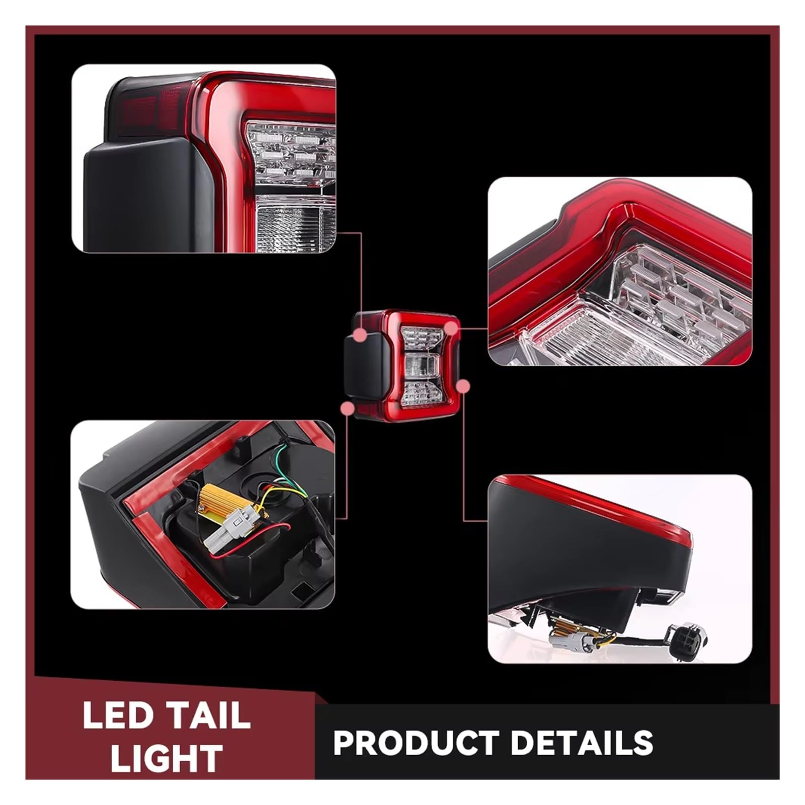 Faros Traseros Para Jeep Para Wrangler JK 2007-2018 Luces Traseras LED Luz Freno Circulación Diurna