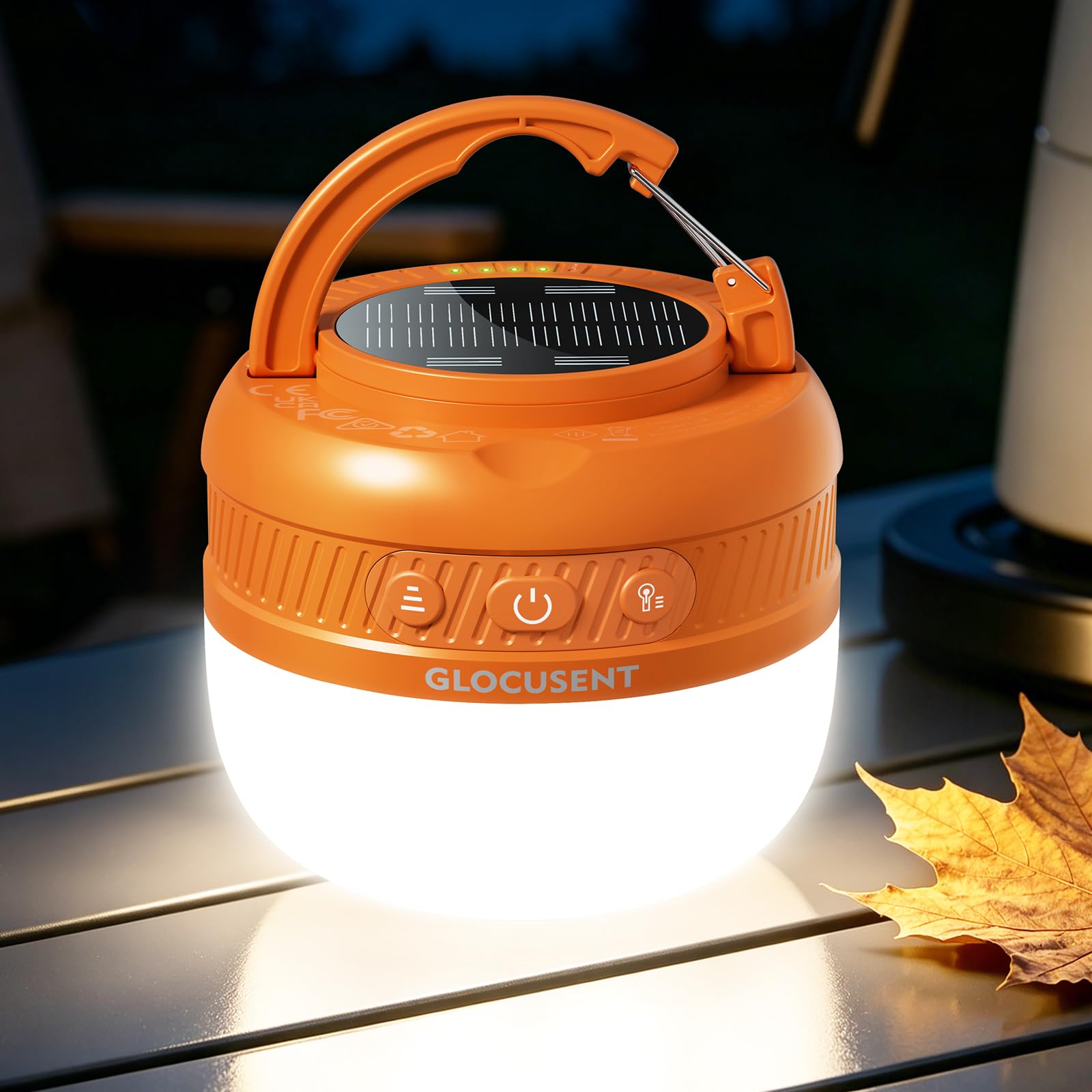 Glocusent 400H Camping Lantern, 5000mAh Rechargeable Lantern, Solar Pocket