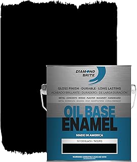 Diamond Brite Paint Oil-Based Enamel Paint 32100-1, High-Hiding Gloss Finish, Interior/Exterior Durable Coating, Multi-Surface Use (Metal, Wood, Masonry), Black, 1 Gallon (128 fl oz)