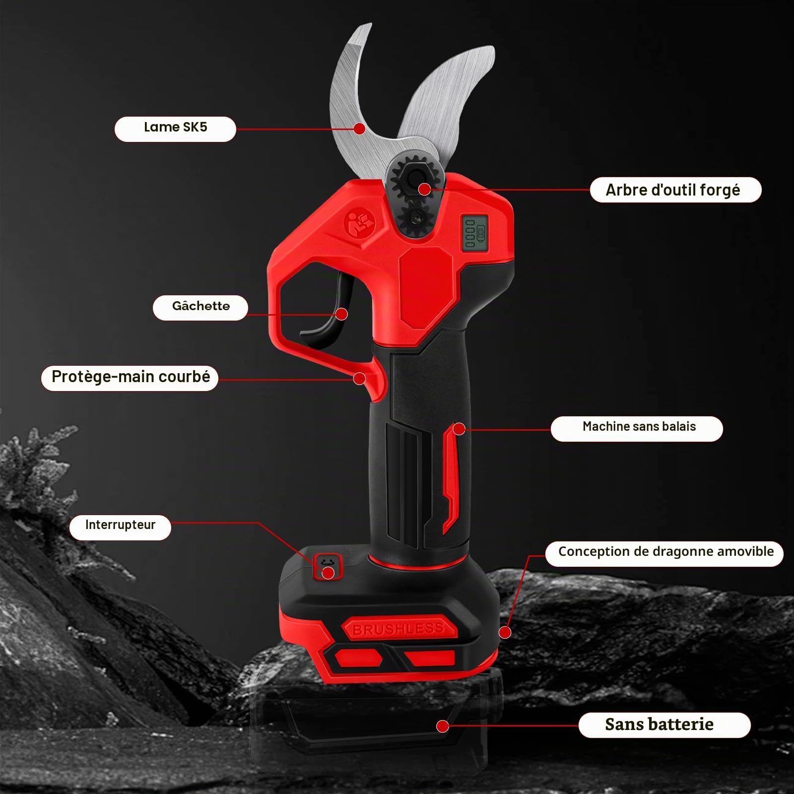 Sécateur électrique sans fil pour Milwaukee 18V (sans batterie)