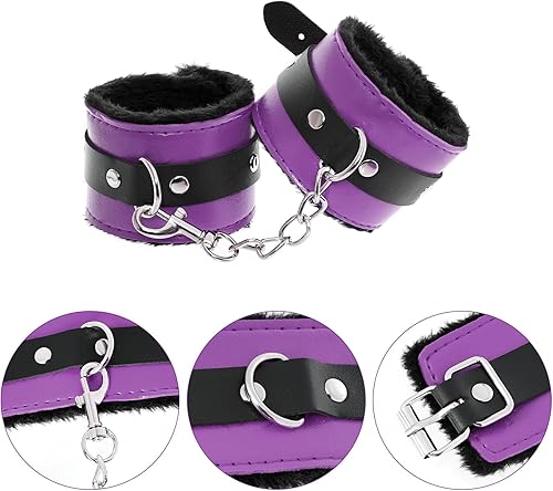 Miniatura 11 de Rbenxia Juego de 12 unidades de restricciones BDSM de bondage sexual, esposas fetichistas, puños, collar, cuerda de látigo, abrazaderas para Negro