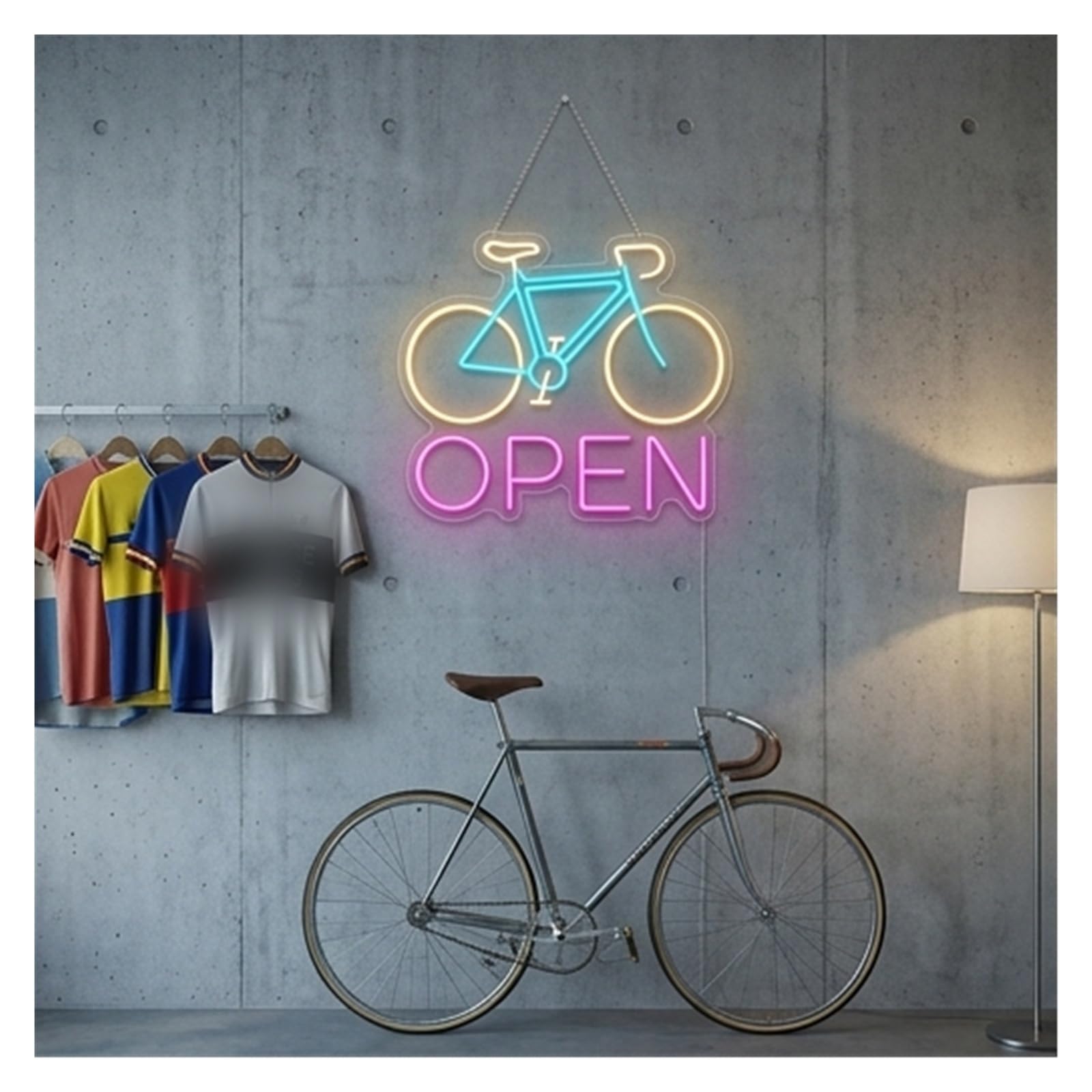 Decoración Lámparas Bicicleta Abierta Letrero De Neón | Estudio De Ciclismo Para Cafe Vibe 48cm