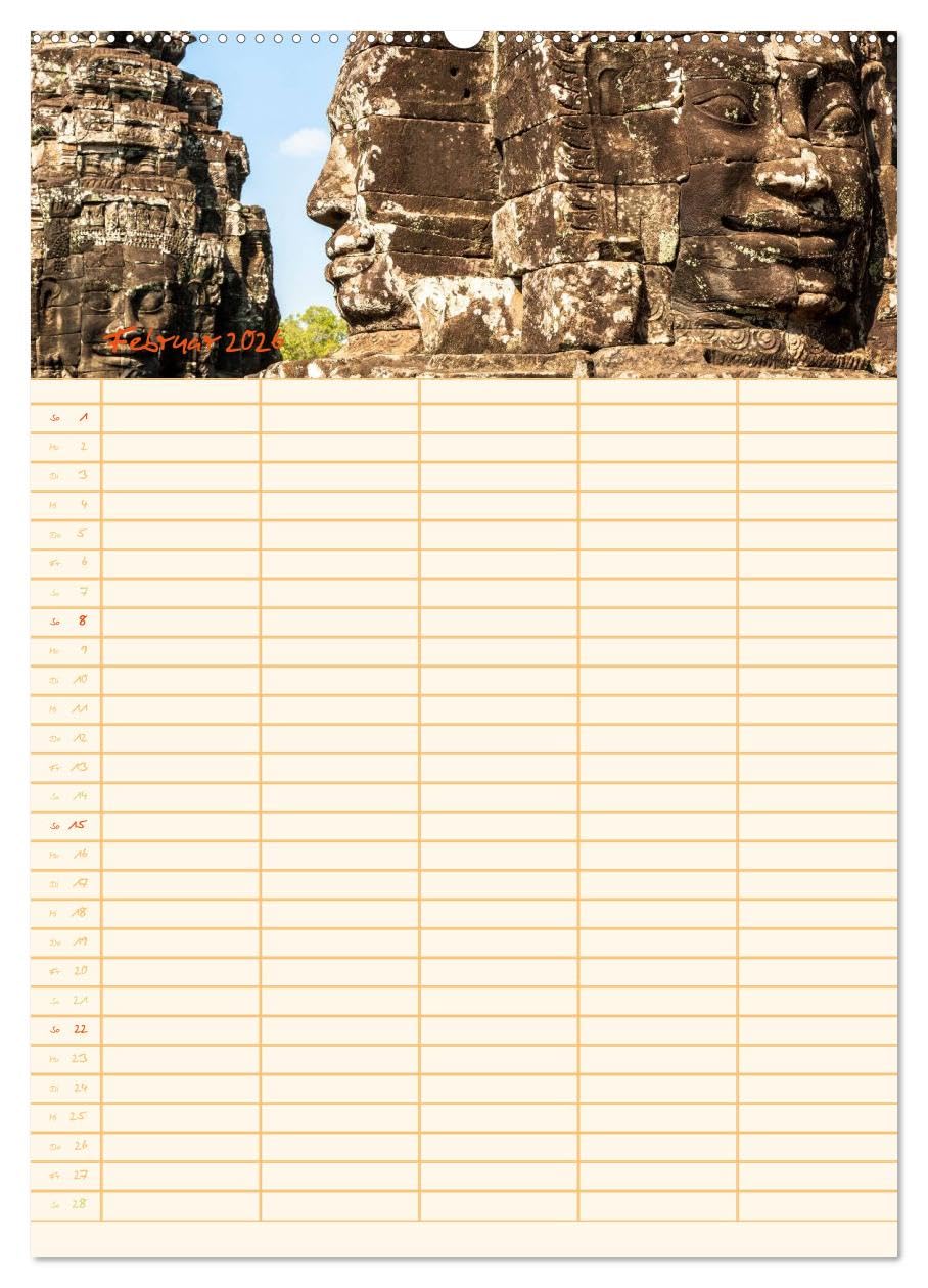 EXOTISCHES SÜDOSTASIEN - Familienplaner 2026 (Wandkalender 2026 DIN A2 hoch), CALVENDO Monatskalender: Erleben Sie eine Bildreise durch Thailand, ... 5 Spalten zur Verfügung. (CALVENDO Orte)