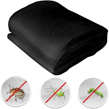 Agfabric Garden Netting 6.5ft x25ft Insect Pest Barrier Bird Netting for Garden Protection,Row Cover Mesh Netting for Vegetables Fruit Trees and Plants,Black