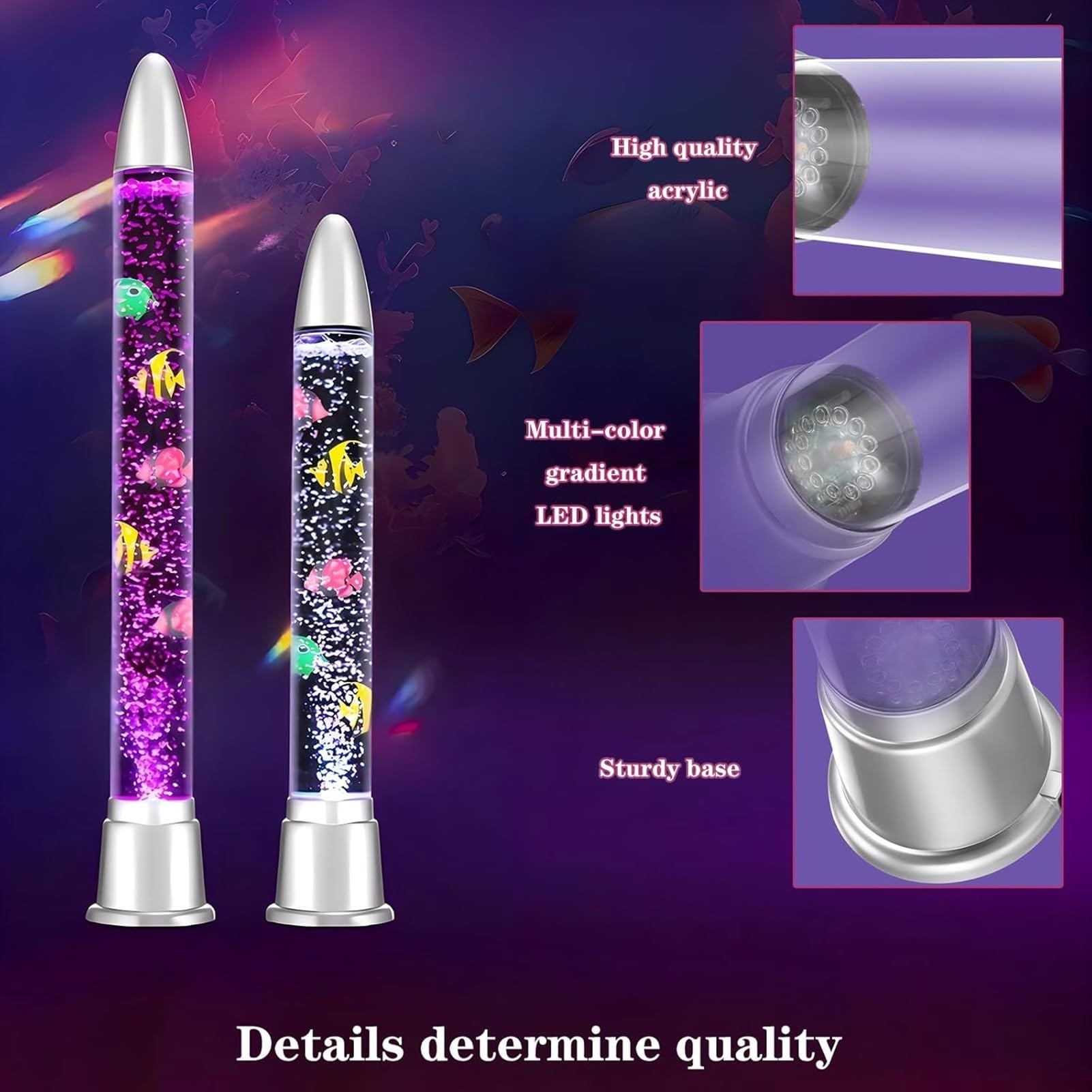 Led sensoryczna lampa akwariowa ze zmieniającymi się kolorami efektami świetlnymi Bubble Fish Tube nadaje się do salonu i sypialni zarówno dla dzieci, jak i dorosłych. (23,62 cala)
