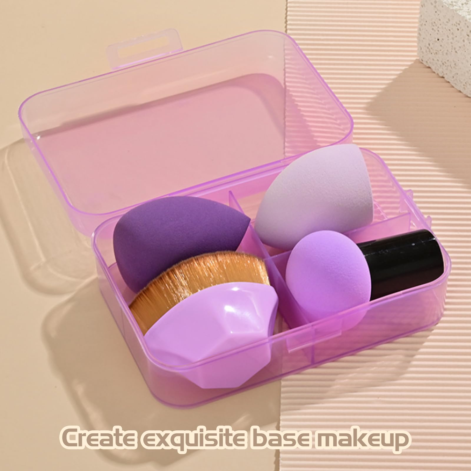 SruidyLady 4-Piece Reusable Makeup Sponge Set, Beauty Sponge for Liquid Foundation Powder & Sunscreen - Image 4