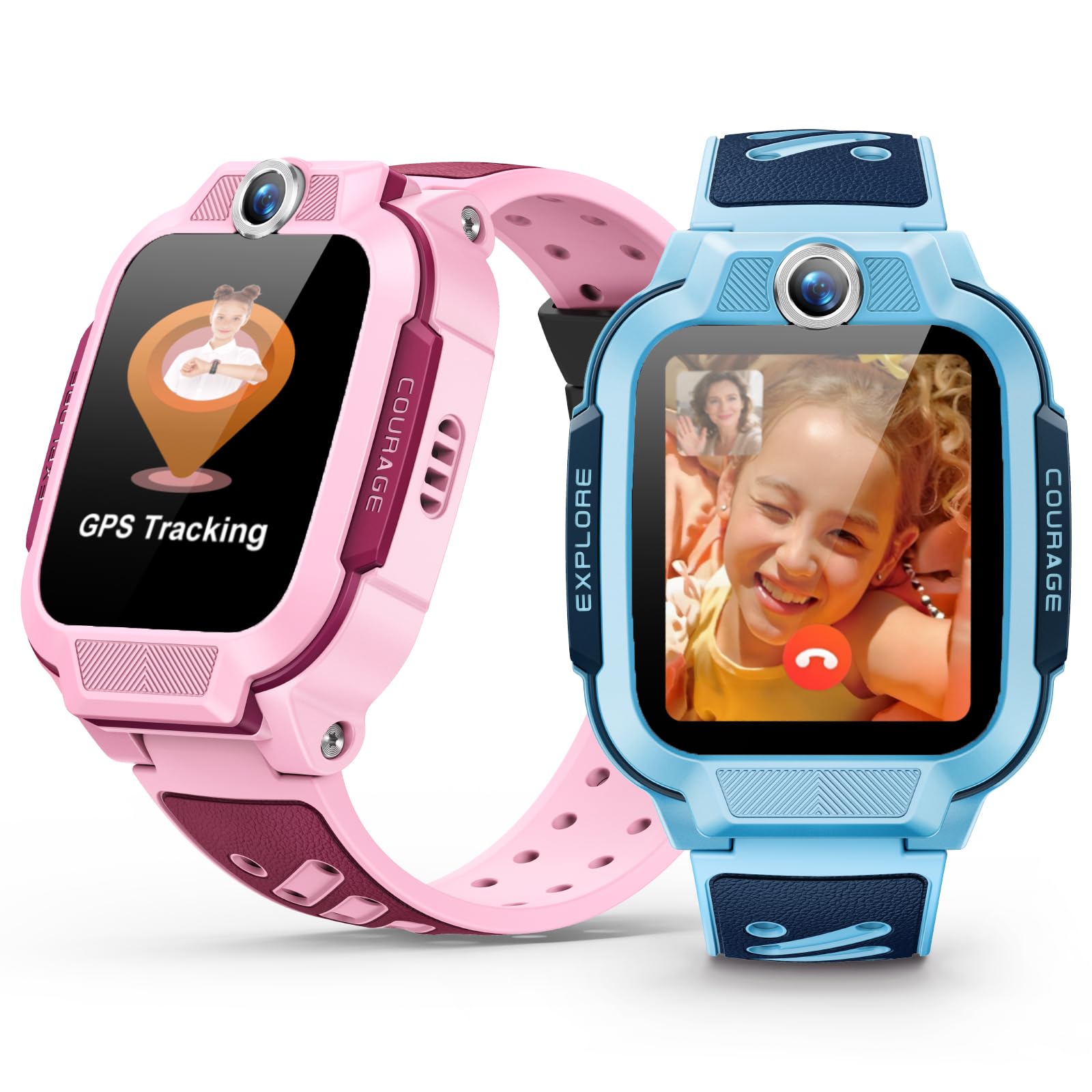 imoo Z3 Montre Connectée Enfant 4G avec GPS & Carte SIM, Appels Vidéo, WiFi, SOS, Étanche IP68 – Montre Téléphone pour Filles et Garçons(Bleu)