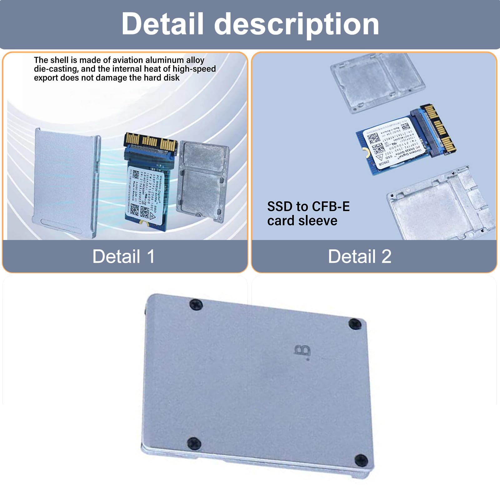 CHENZILIN Fast TypeB Card to Solid Disk Adapter for Professional Photographers and Videographers