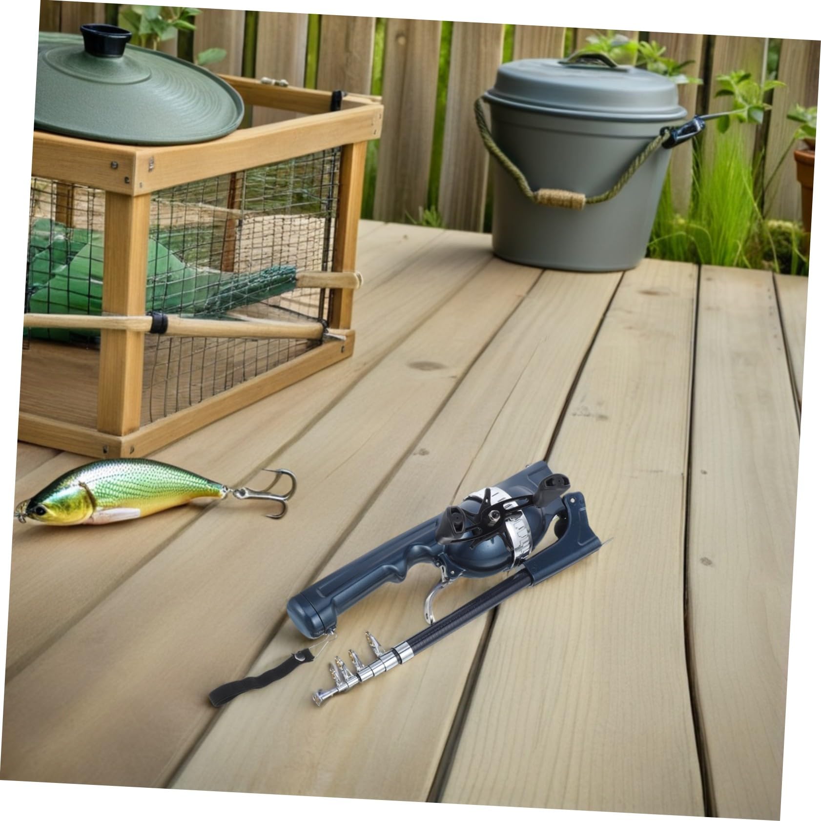 Toddmomy 2 Szt. Portable Collapsible Fishing Rod Combo with Integrated Reel Telescopic Pocket Fishing Gear for Travel Hiking Saltwater And Freshwater Use