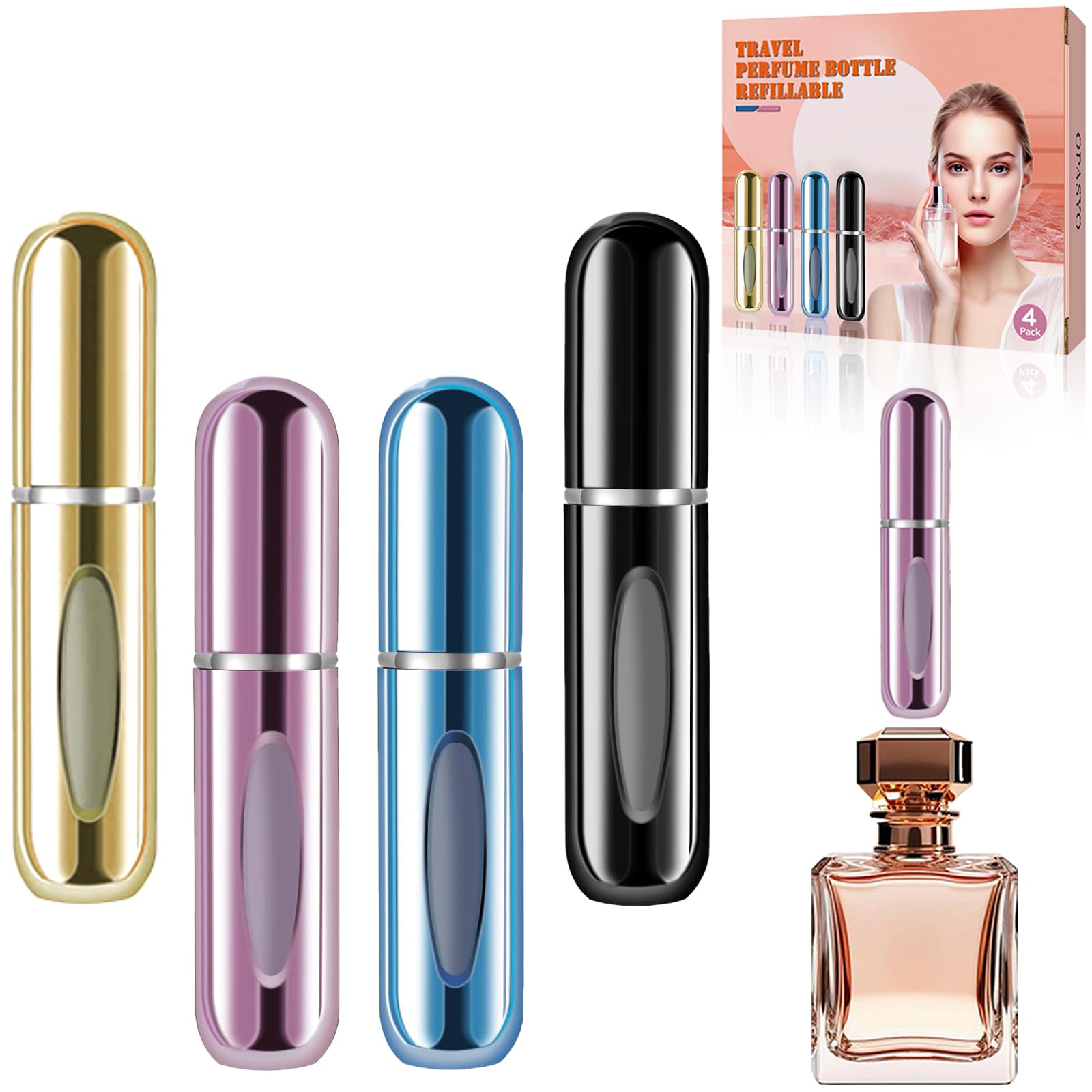 Photo 1 of opasyo Refillable Perfume Atomizer - 5ml, 4-Pack