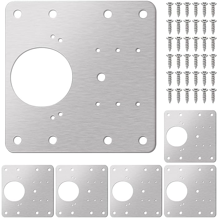 Buy 12PCS Hinge Repair Plate Kit with Holes and 72 Screws, Stainless