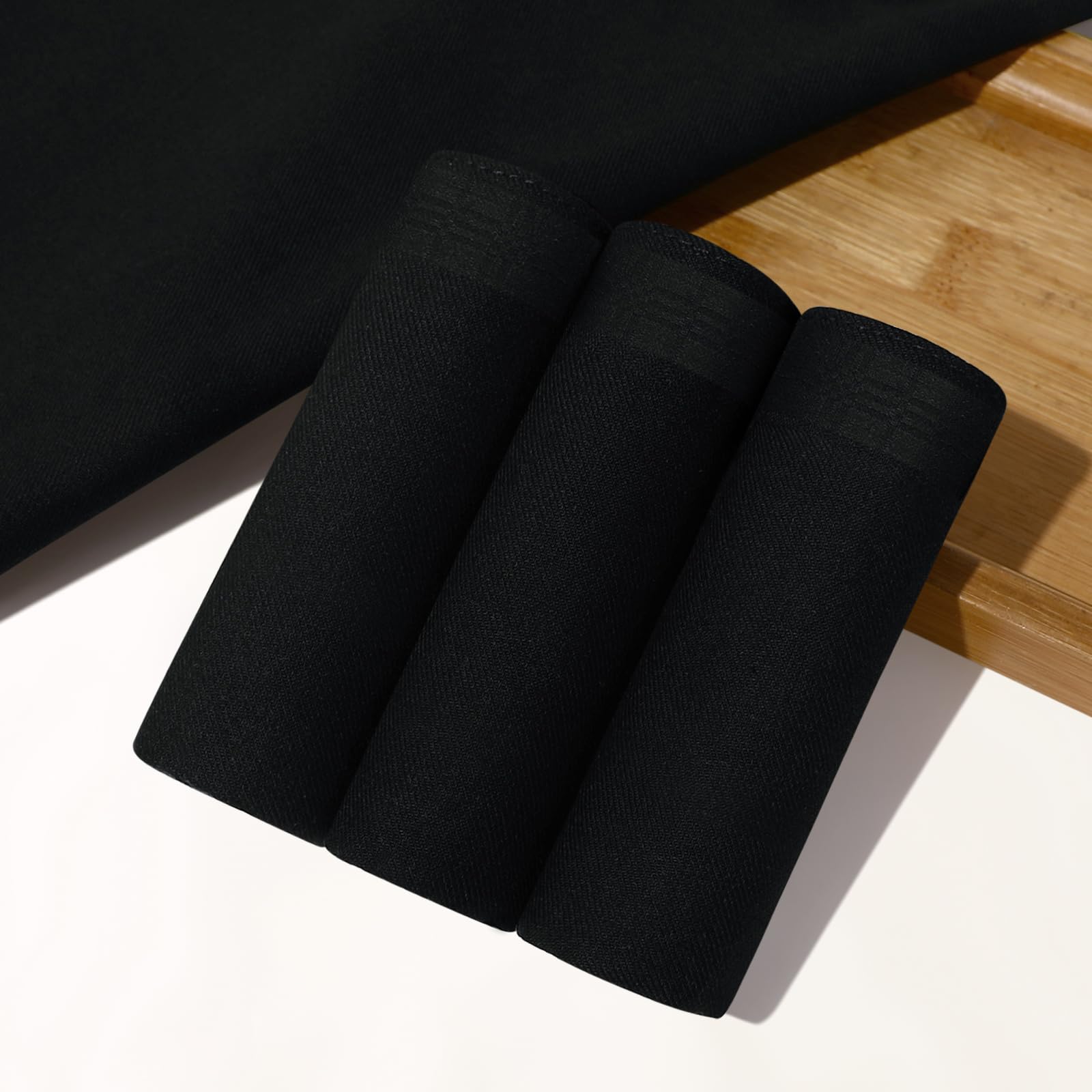 HOULIFE Mouchoirs noirs en coton doux pour homme - Mouchoirs pour funérailles - 43 x 43 cm