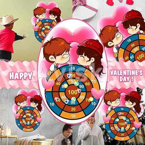 Miniatura 5 de Juego de mesa de dardos para el día de San Valentín, juegos de mesa para fiestas con 12 bolas de palo, juegos al aire libre para niños de 4 a 8