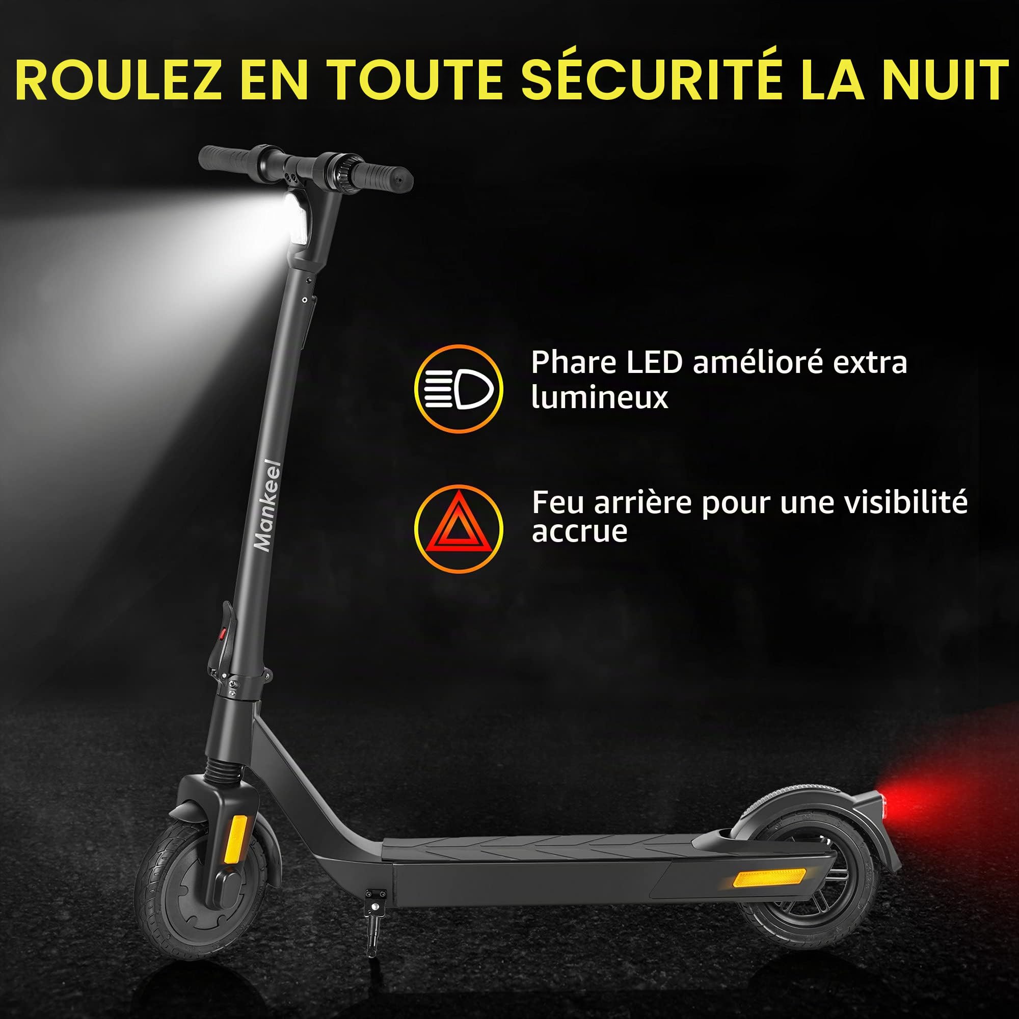 Trottinette électrique Pliable pour Adultes avec Roues Solides de 10 inch, Moteur Max. 1200W, Portée de 50-65 km, 25 km/h, Idéal pour Les Adolescents et Les Adultes (Ampères-Heures, 10.4)