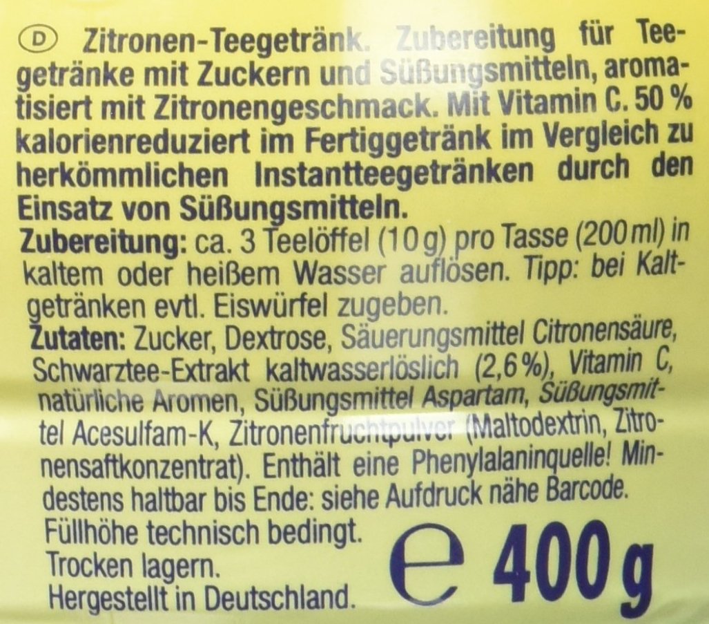KRÜGER Citronentee, 6er Pack (6 x 0.4 kg)