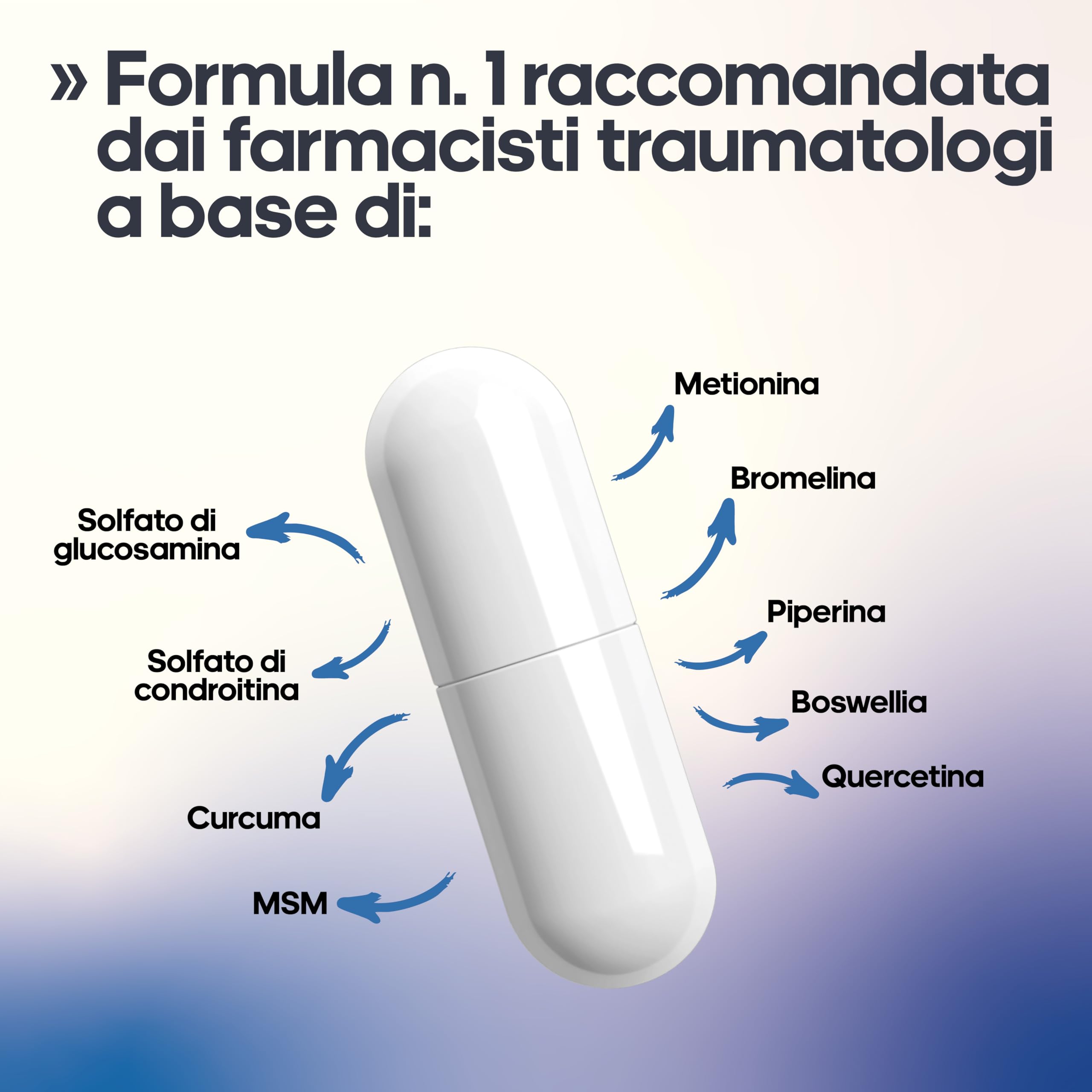 Farma Fusion Artic Complex | Curcuma, Glucosamina, Condroitina e Collagene | Elimina il dolore di muscoli, articolazioni e Ossa | Antinfiammatorio con azione analgesica | Ripara le Articolazioni 90u