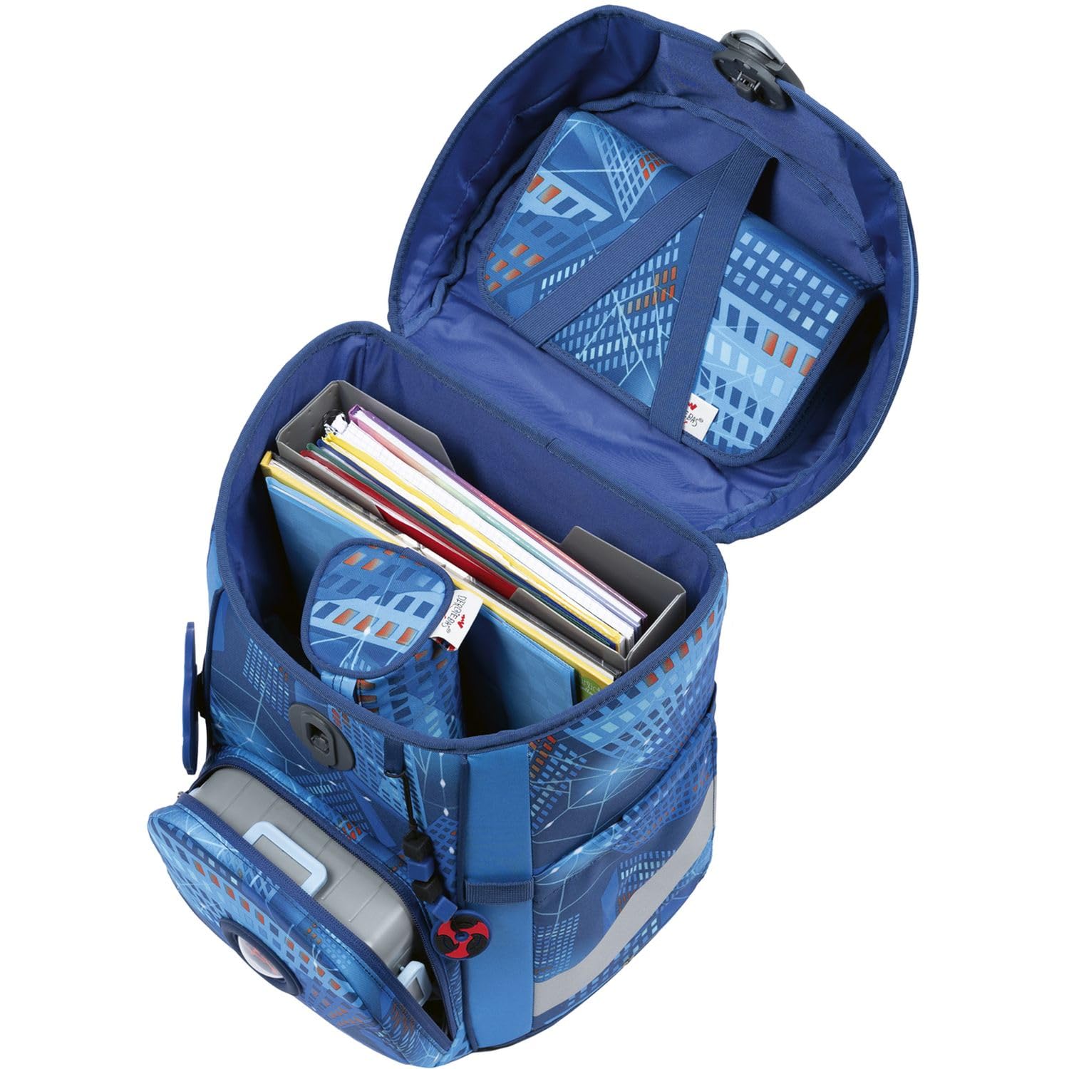 DerDieDas Schulranzen ErgoFlex Easy Set 6-teilig Turbo Speed blau