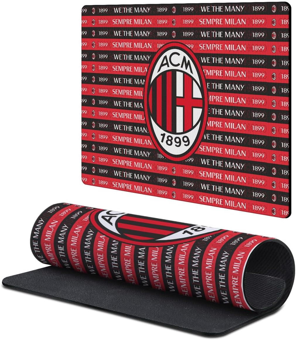 Head Case Designs Officially Licensed AC Milan Sempre Milan 1899 Crest Logo 9.84 x 11.81 x 0.12 inches (250 x 300 mm) - S Gaming Office Desk PC Keyboard Mouse Mat Pad