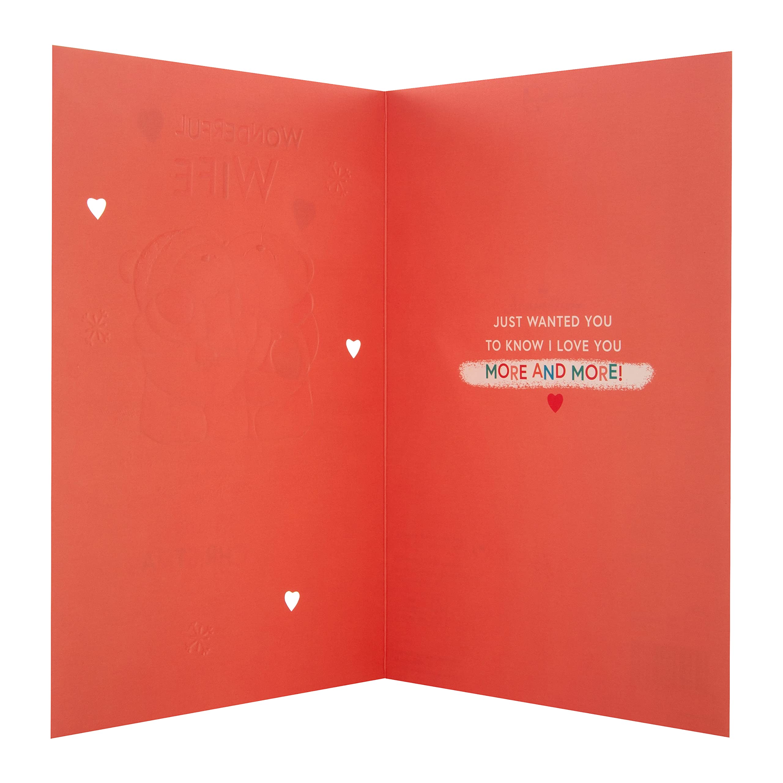 Biglietto Di Natale Hallmark Per Moglie - Forever Friends Con Cuori E Dettagli In Rilievo 22,8x15,9 Cm