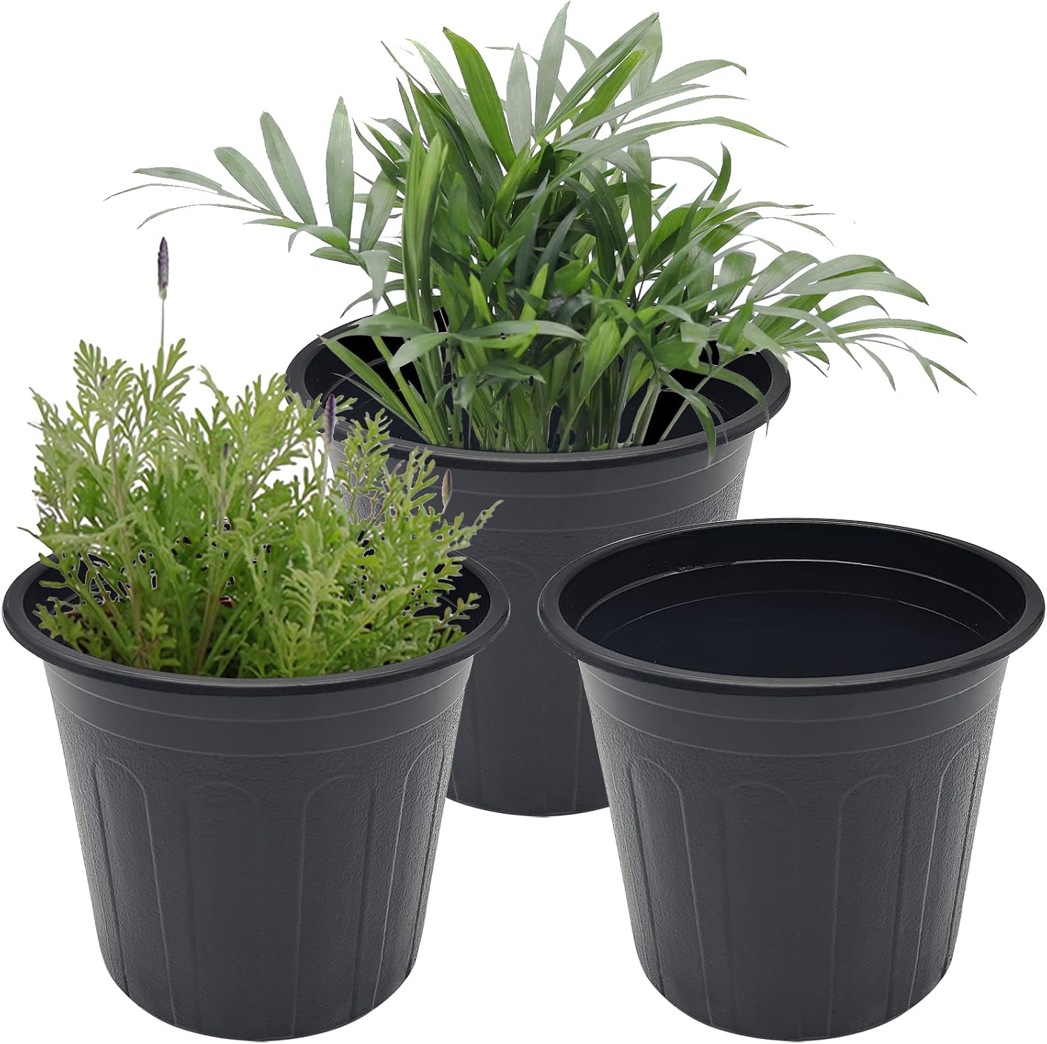 kathson 20 Pack 1 Gallon Planter Nursery Pots, Flexible Plastic Plant Pots with Drainage Holes Seedling Flower Plant Container for Indoor Outdoor Plants