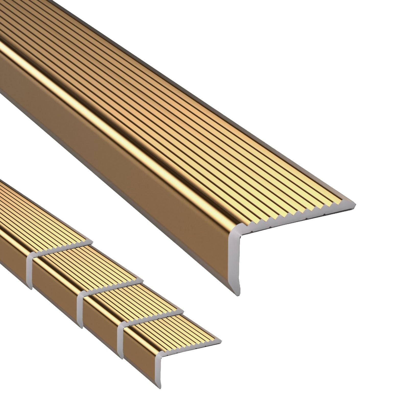 Borde de escalera seguro de aluminio de 36 pulgadas | Protector antideslizante exterior