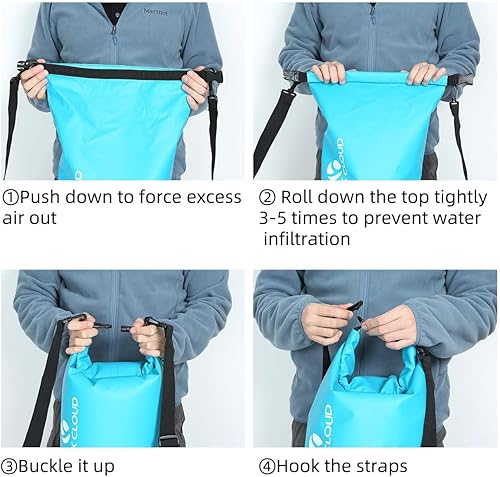 Miniatura 4 de Rock Cloud - Bolsa seca impermeable de 1.32galones, para kayak, rafting, navegación, playa, surf, natación, canoa, campamento, senderismo, pesca y