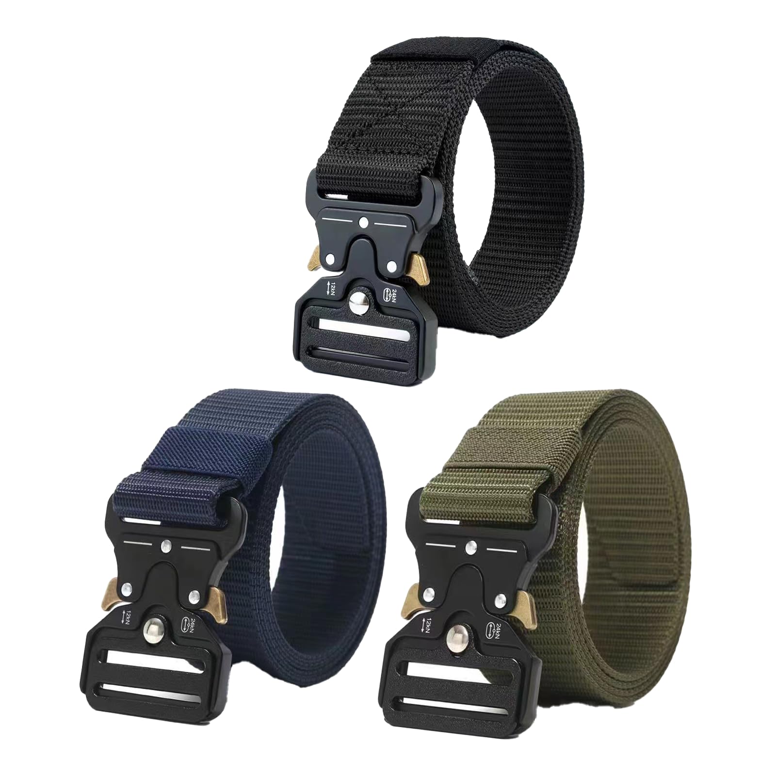 3 Pcs Durable Tactical Belt for Men's Uk,work Belt Belts for Men Elasticated Belt Men,work Belts for Menconstruction Webbing Beltcanvasbelts Men's Tactical BeltSuitable for Work and Sports