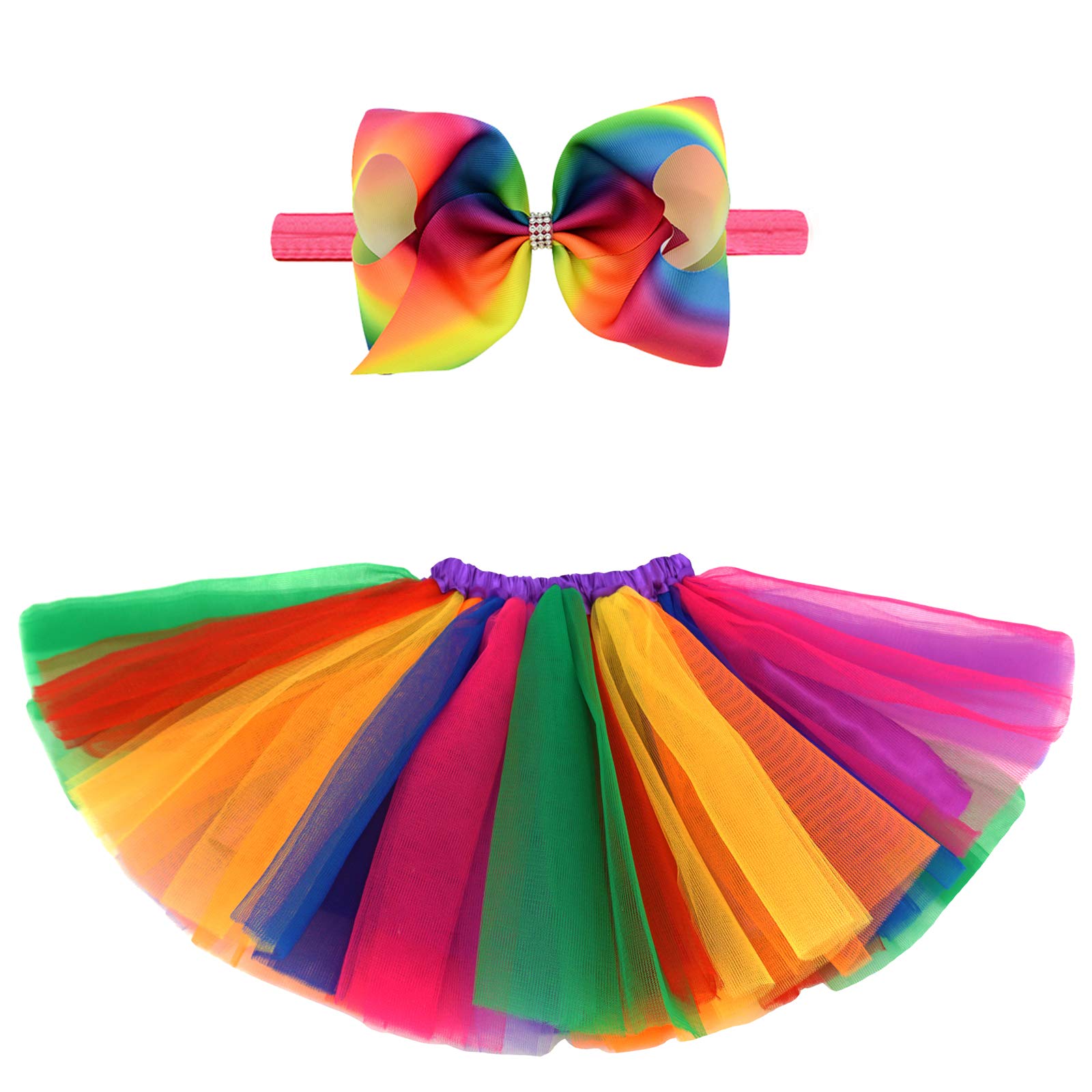 5 Layered Toddlers Tulle Tutu Skirt for Girls with Headband for Baby Girl 0 to 36 Months