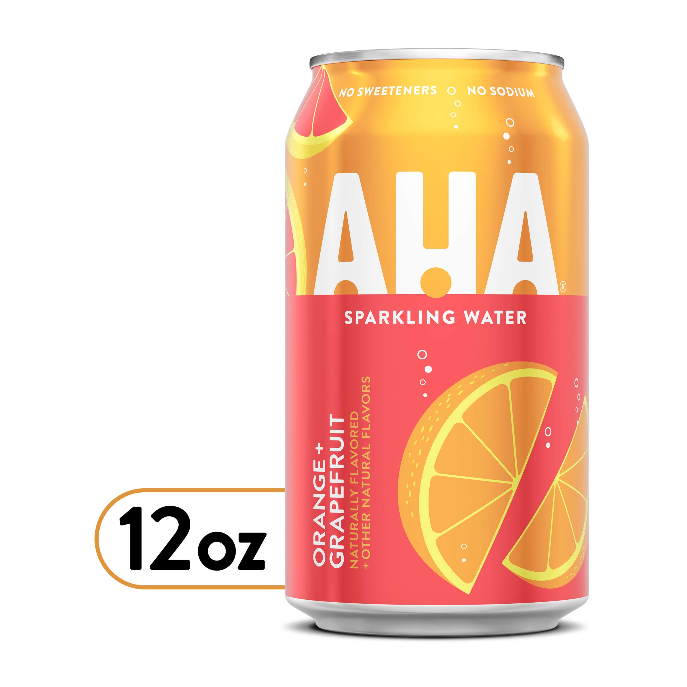 AHA Sparkling Water, Orange Grapefruit Flavored Water, Zero Calories