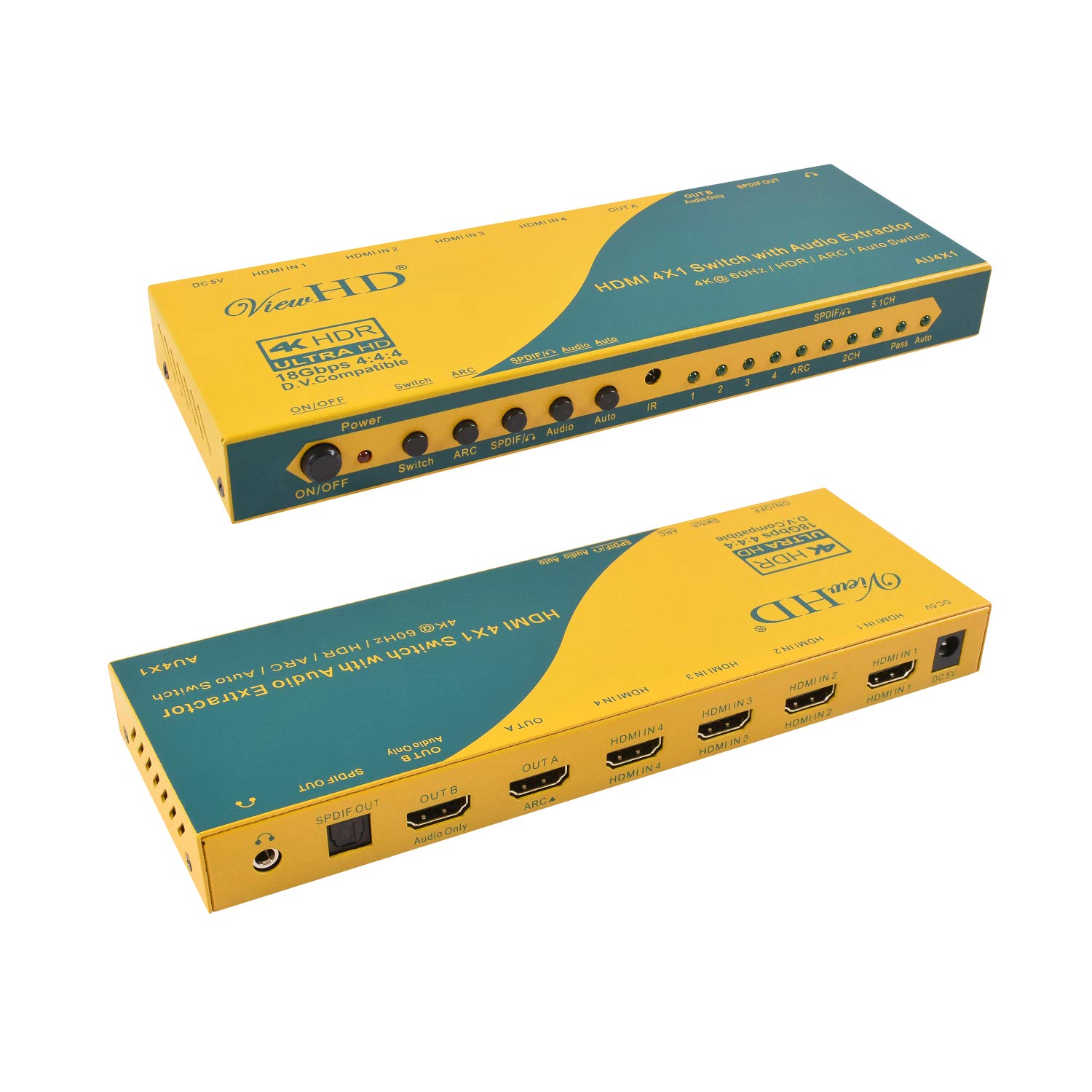 Amazon.com: ViewHD HDMI 4X1 Switch with Audio Extractor | HDMI +