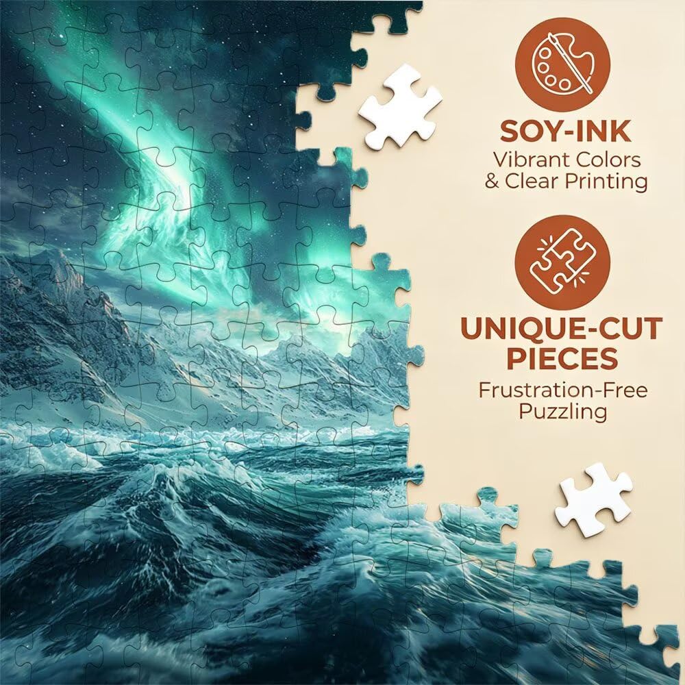 Puzzle 3000 elementów, puzzle dla dorosłych morze aurora artystyczne puzzle, gra puzzli, drewniane układanki, niemożliwe klasyczne układanki, do gry edukacyjnej wyzwanie zabawki, układanki rodzinne