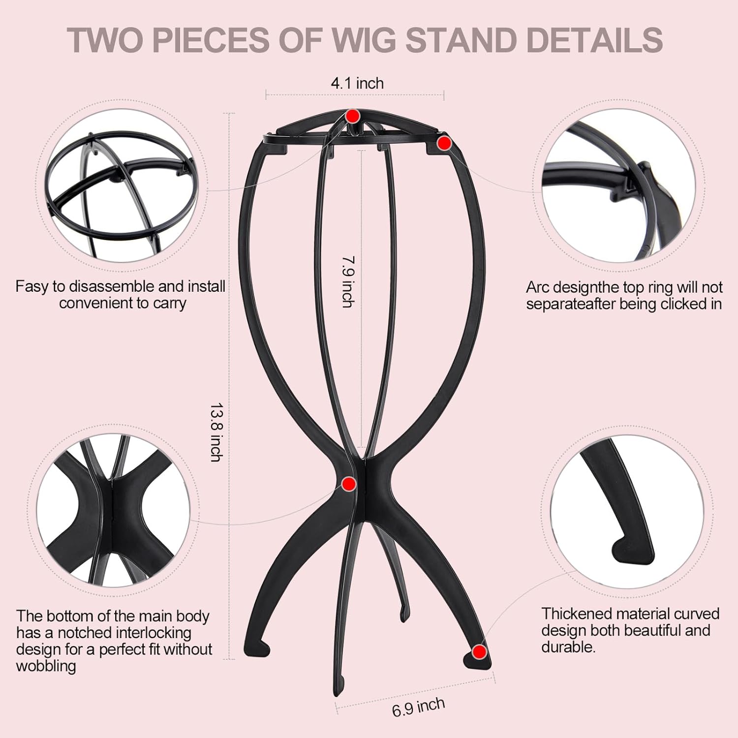 Mannequin Head with Wig Stand - Adjustable Height Wig Head Stand with Head for Wigs - Manikin Head Set for Cosmetology