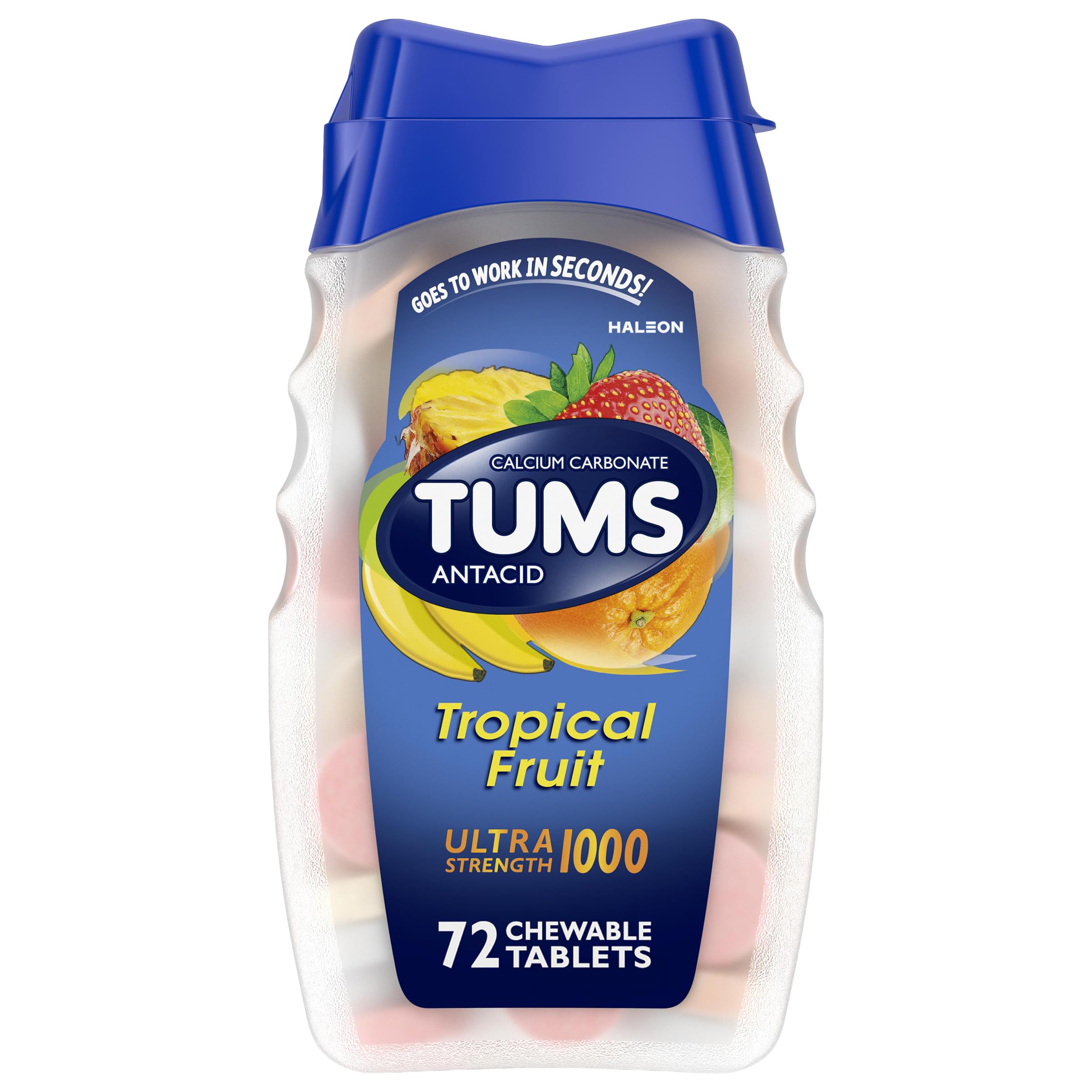 Tums Ultra, Assorted Tropical Fruit, 72 Chewable Tablets