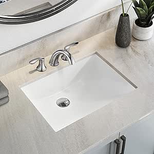 EQLOO Rectangular Undermount Bathroom Sink - 21 X 15 inch Vessel Sink,Undermount Bathroom Sink ...