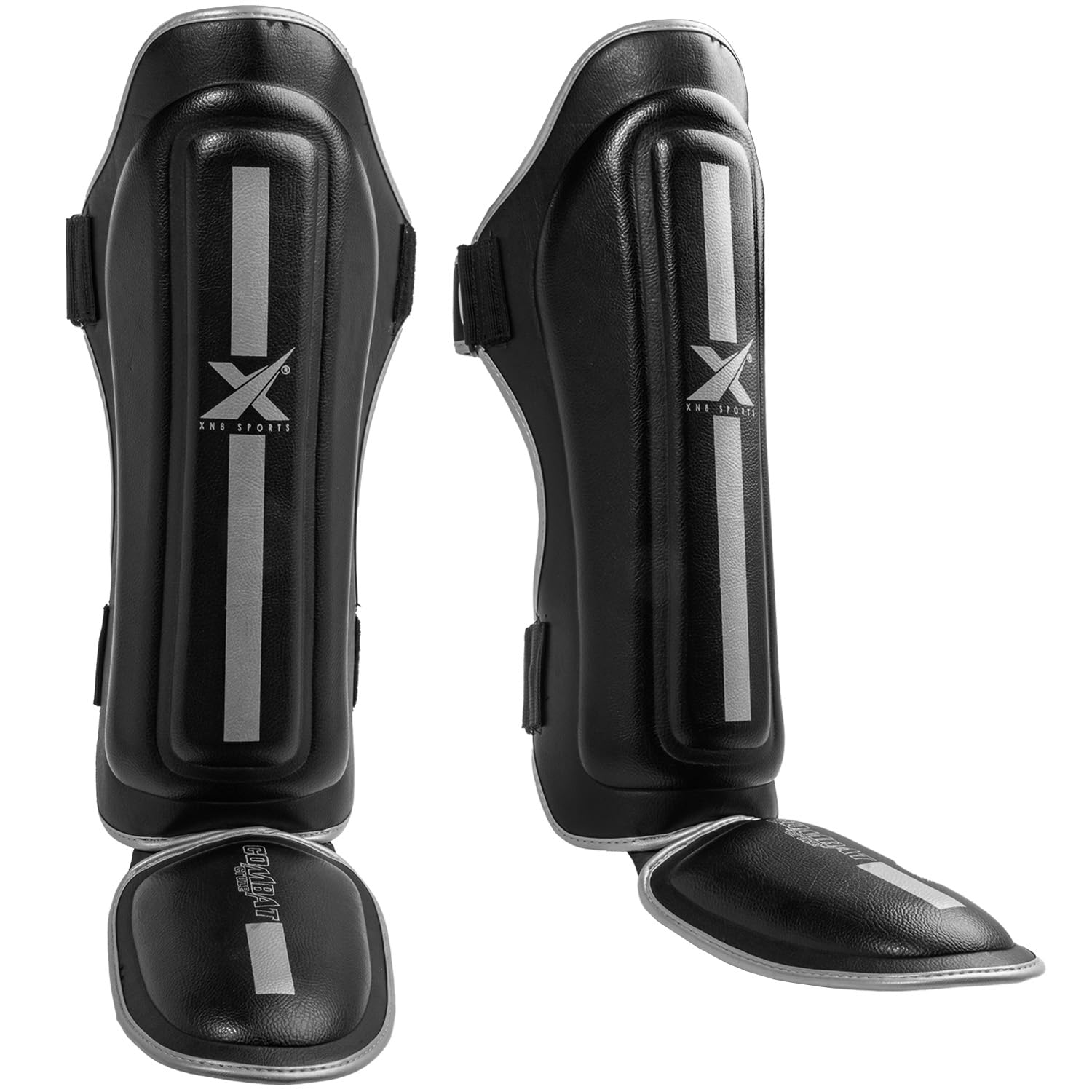 Xn8 MMA Shin Guards Kickboxing Shin Pad for Fighting Karate Boxing Training Taekwondo BJJ Lamina Hide Leather Instep Leg Protector Muay Thai Shin Guards