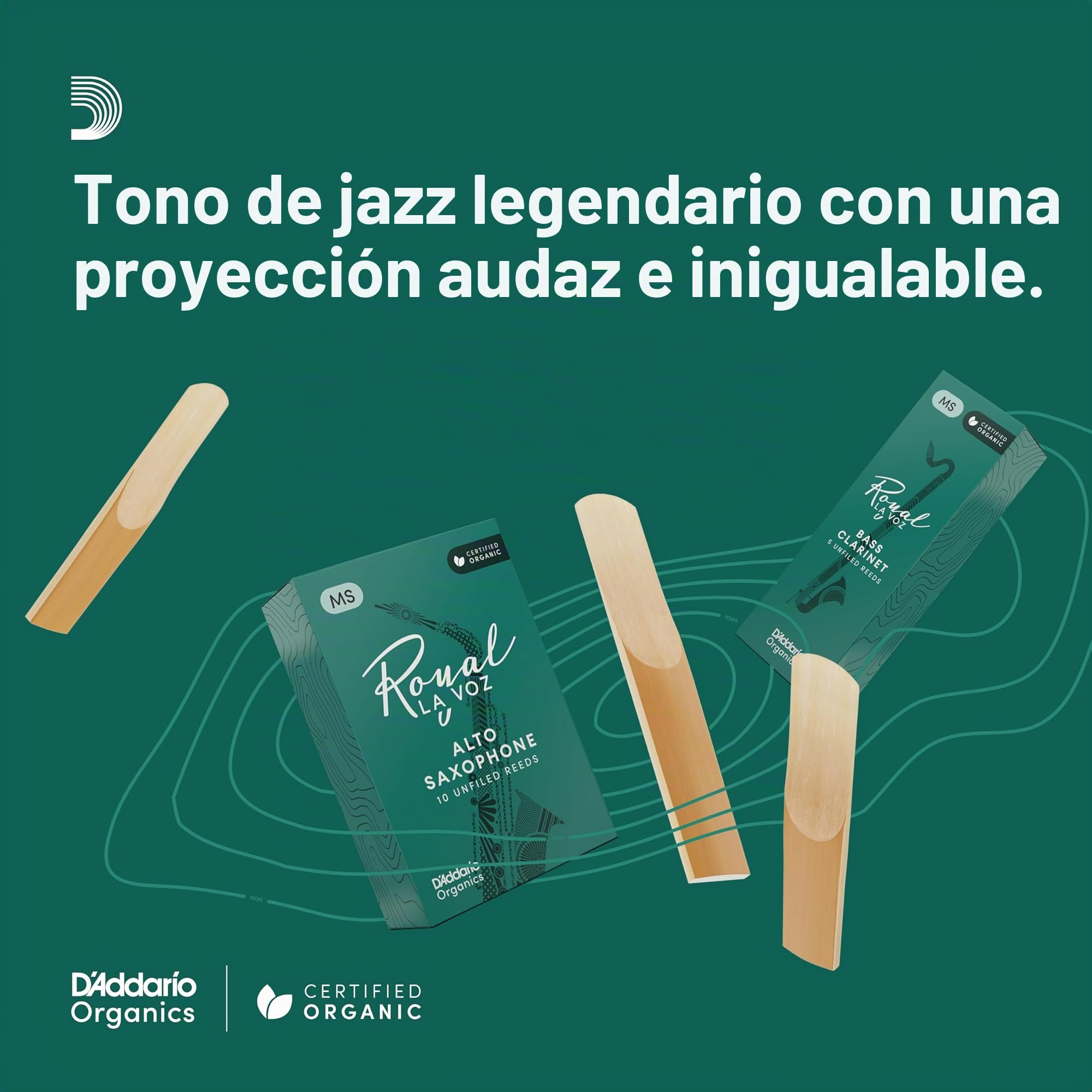 Rico Voz Tenor Saxophone Reeds, Medium, 5 Pack