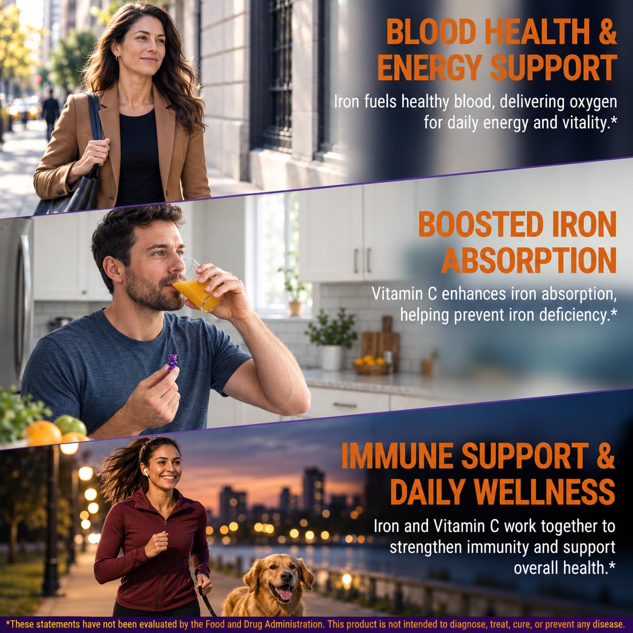 New Elements Iron Gummies 40mg with Vitamin C 100mg – Best Iron Supplement for Women, Men & Adults – Free Blood Builder for Anemia – Immune Support & Energy Booster | Fruit Pectin | Vegan | Non-GMO — Amazon image 6