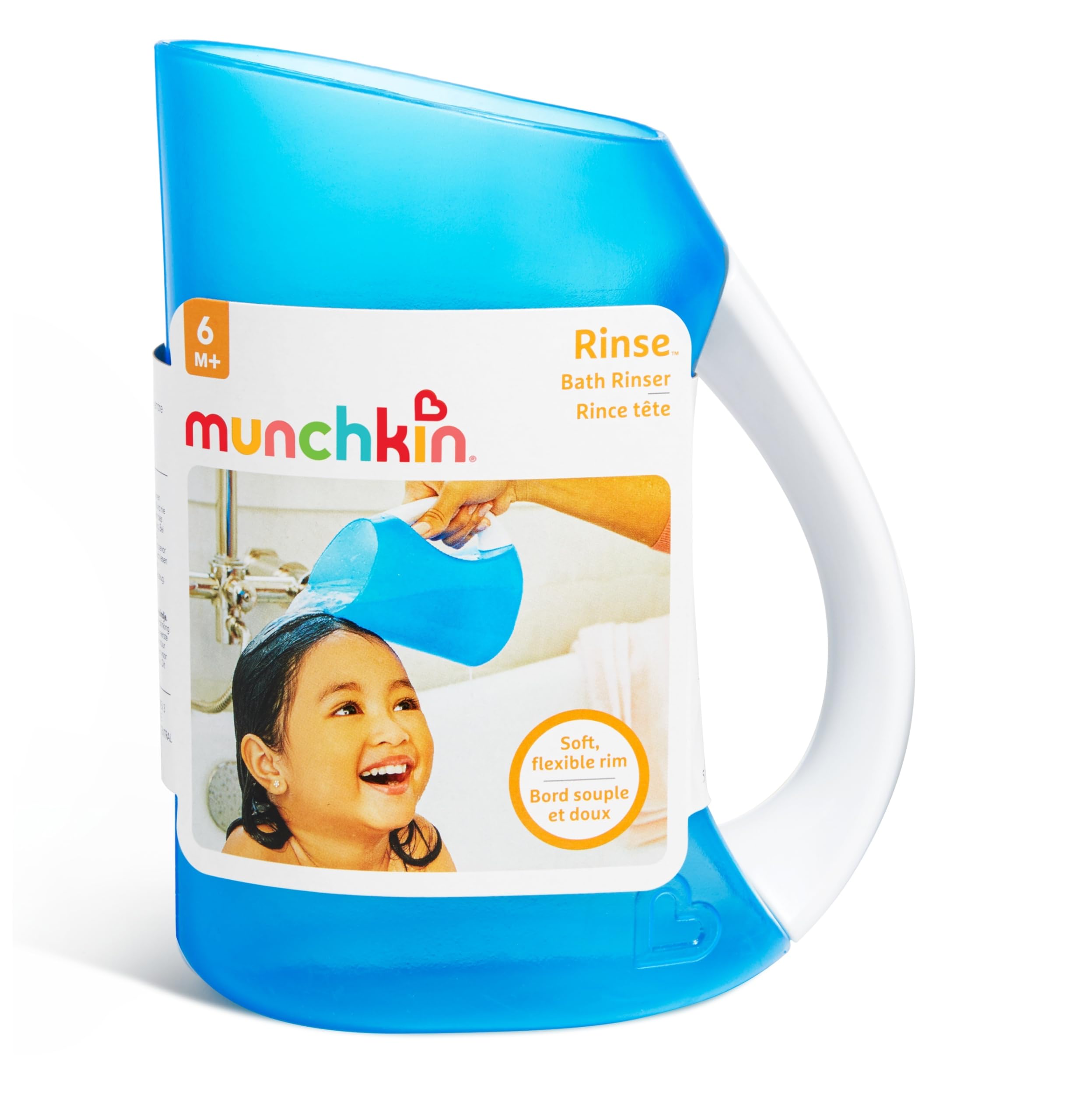 Munchkin Soft Rim Baby Bath Jug | Szampon i płukanka do kąpieli dla niemowląt i maluchów, uchwytem Easy Grip
