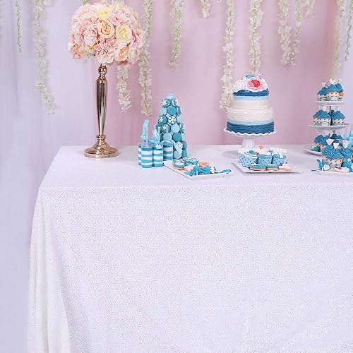 Miniatura 8 de Trlyc Mantel de lentejuelas  Mantel de lentejuelas de 60 x 84 pulgadas, mantel brillante con purpurina para fiesta, decoración de mesa rectangular