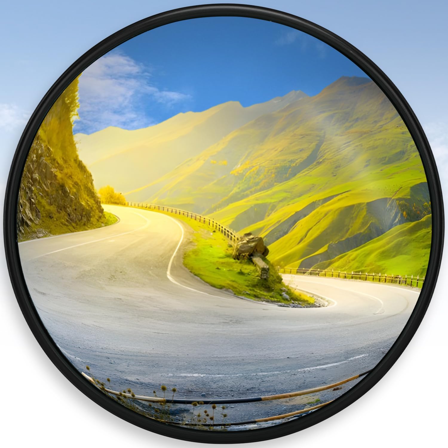 24" Unbreakable PC Convex Mirror with Adjustable Bracket - Vision up to 35 FT, Ideal for Driveway, Large Road, Garage Blindspots & Traffic Safety