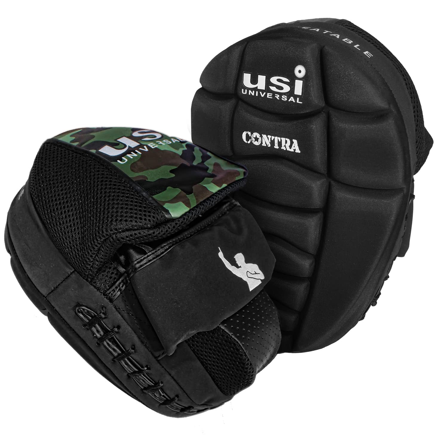 USI UNIVERSAL THE UNBEATABLE 627CFP - Cuscinetti in pelle sintetica per messa a fuoco, curvi, imbottiti, per boxe e arti marziali, allenamento, fitness, punzonatura, bersaglio, per uomini e donne