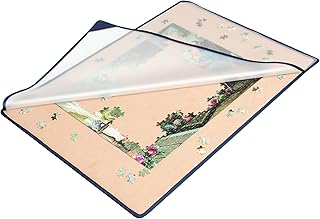 Becko US Jigsaw Puzzle Board with Dustproof Cover for Puzzles Up to 1000 Pieces Portable Puzzle Mat for Puzzle Storage Puzzle Saver, Non-Slip Surface (Khaki)
