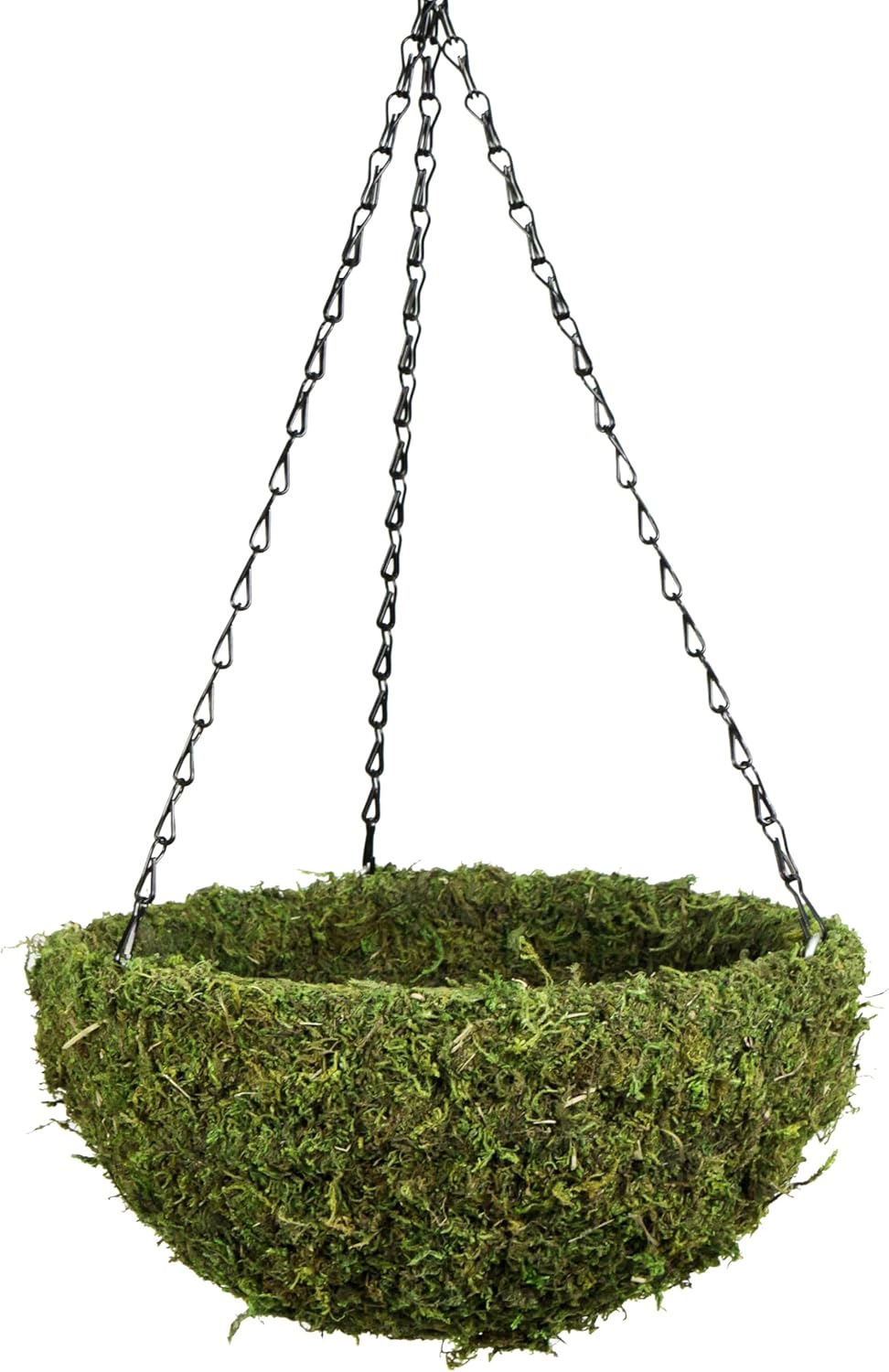 SuperMoss (29320) MossWeave Hanging Basket | Outdoor Hanging Planter with Moss | Decorative Plant Hanger for Porch, Balcony, Garden & Home Décor, Round, Set of 3 (S/M/L), Green