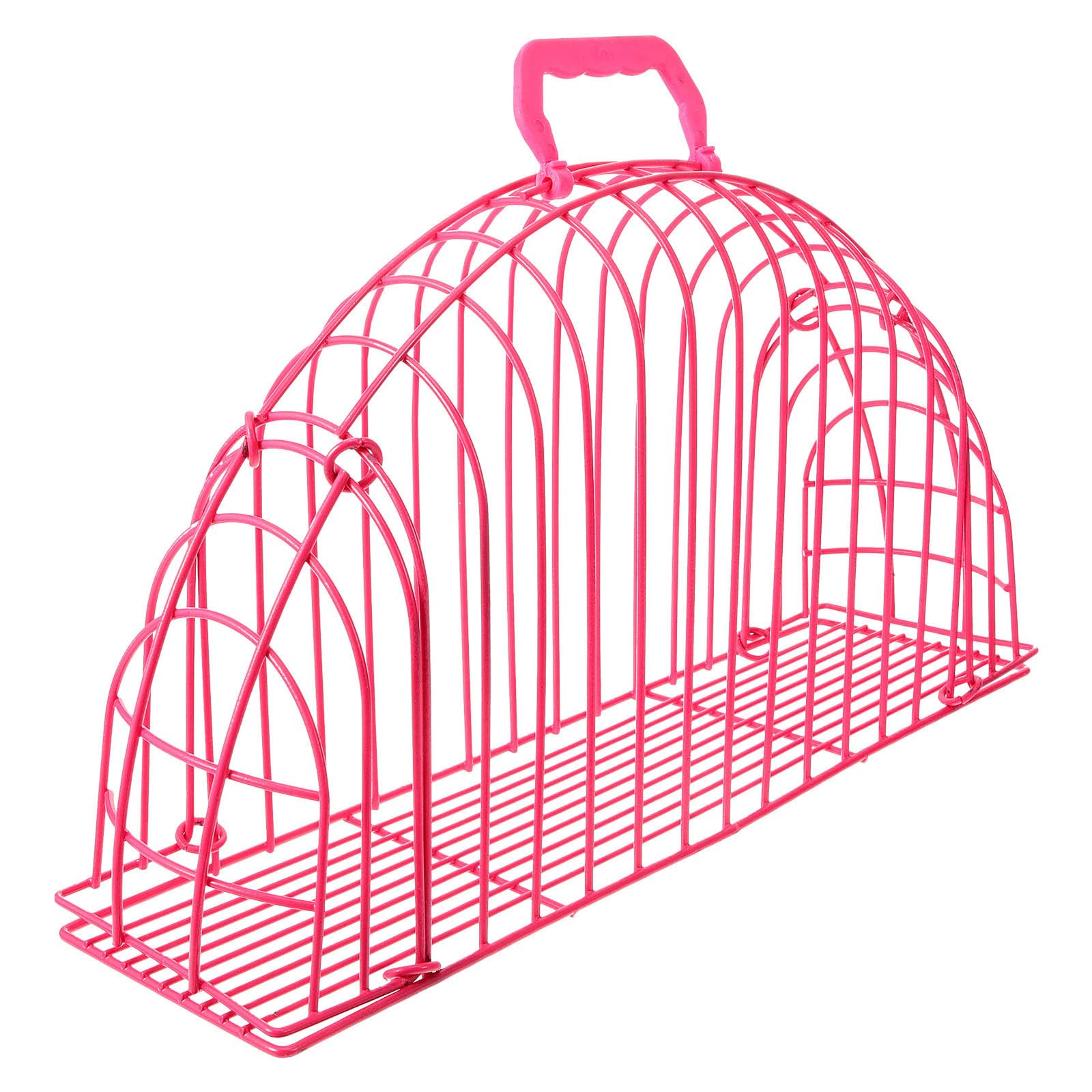 balacoo Katzenpflege Badekäfig aus Edelstahl mit Kratzfestem Design und Belüftung für Stressfreies Baden von Katzen als Tragbarer Haustierbadekäfig Rosa Farbe