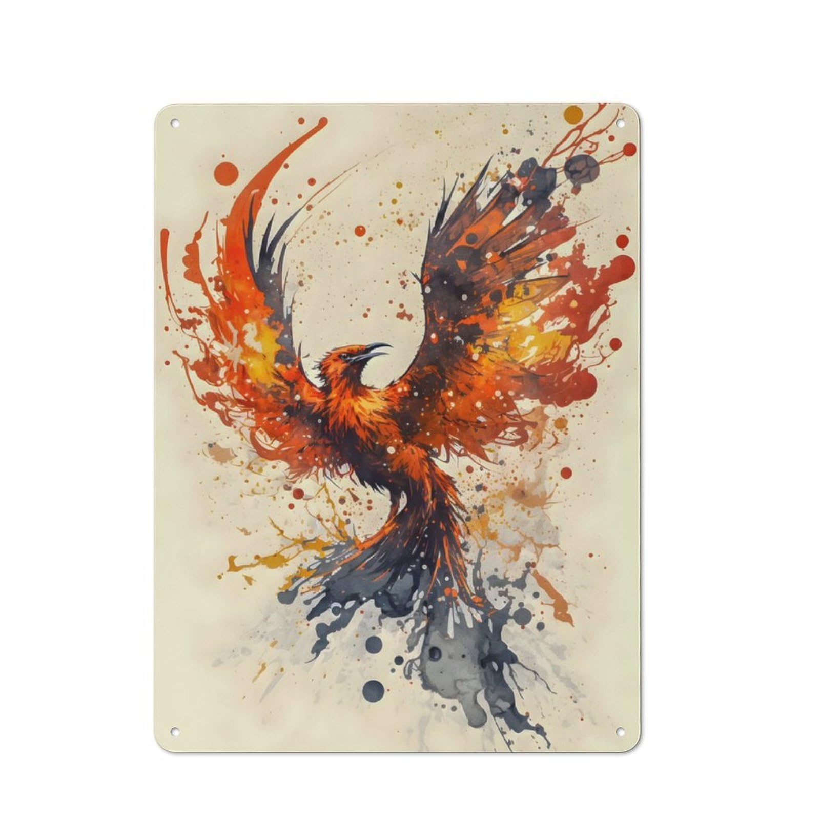 Junmoney Best Phoenix Metal Plaque 40X30cm With For Pub Or Café, Rustic Decor, For Garage, Workshop And Man Cave Decoration