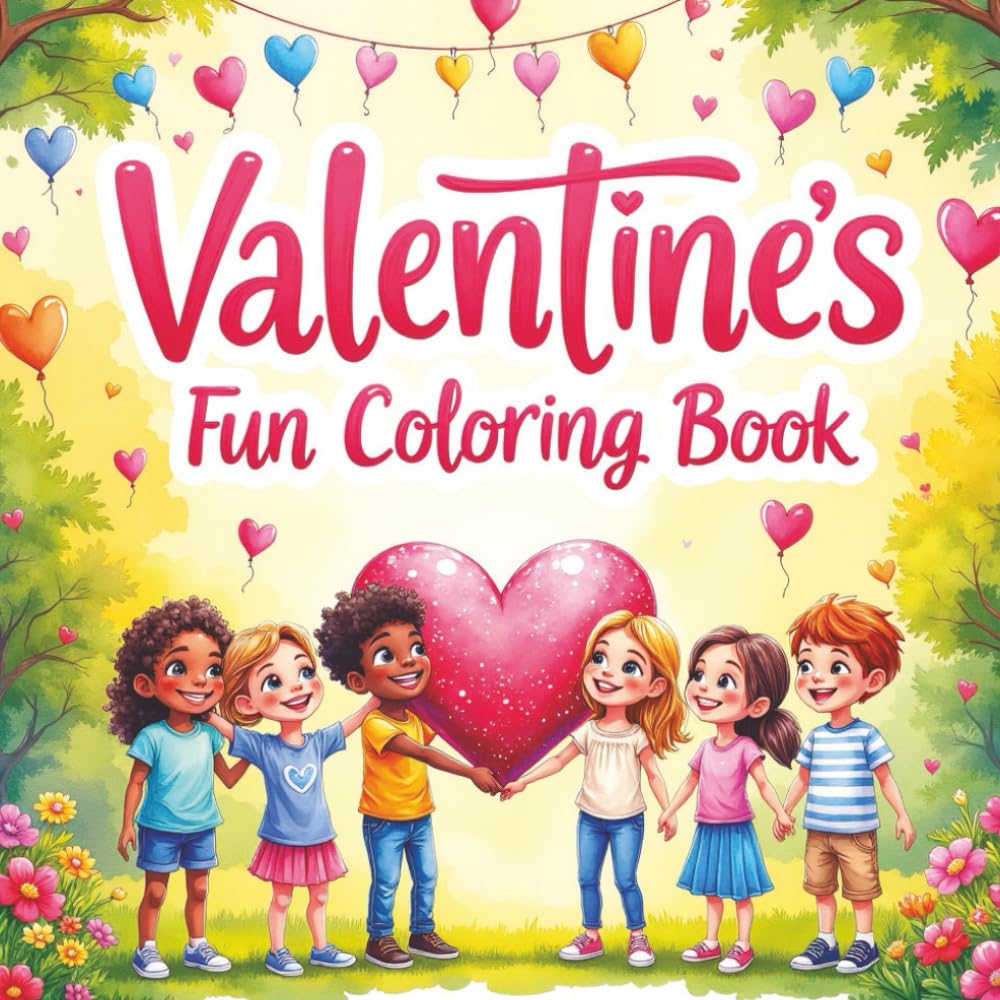 Valentine’s Fun Coloring Book: Cute Friends, Big Hearts, and Coloring Fun